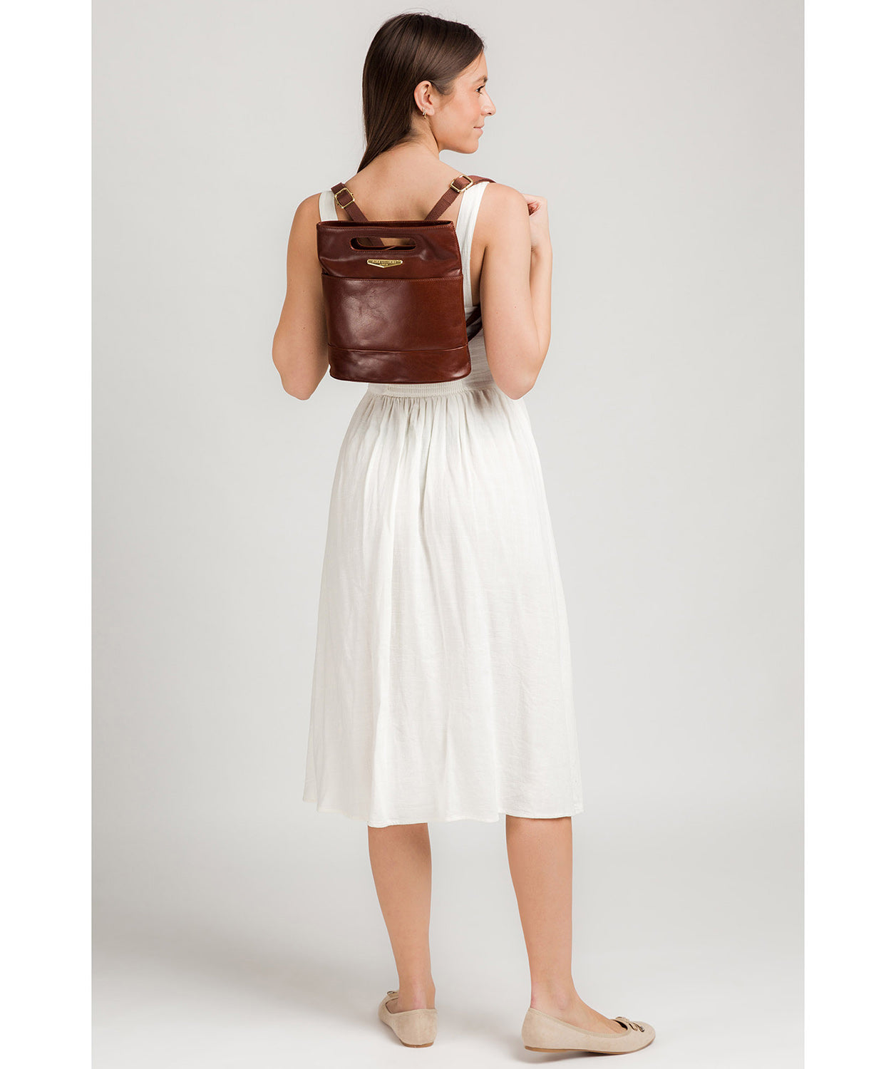 'Margherita' Brown Leather Backpack image 2