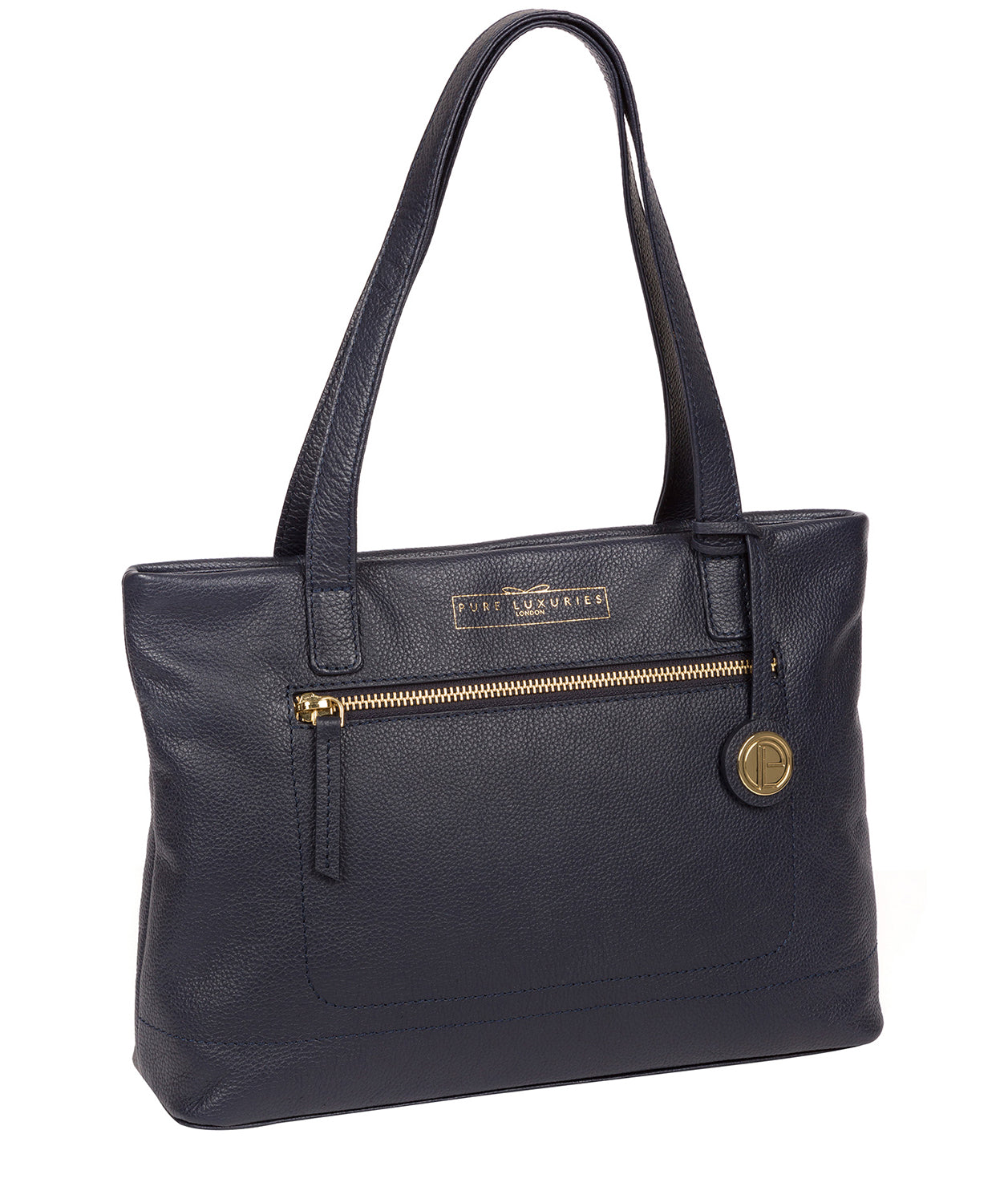 'Adley' Navy Leather Handbag image 5