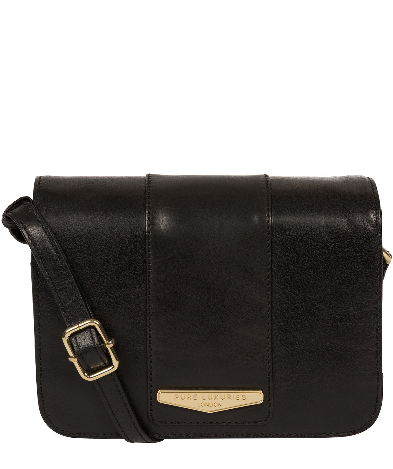 Black Leather Crossbody Bag 'Rosana' by Pure Luxuries – Pure Luxuries ...