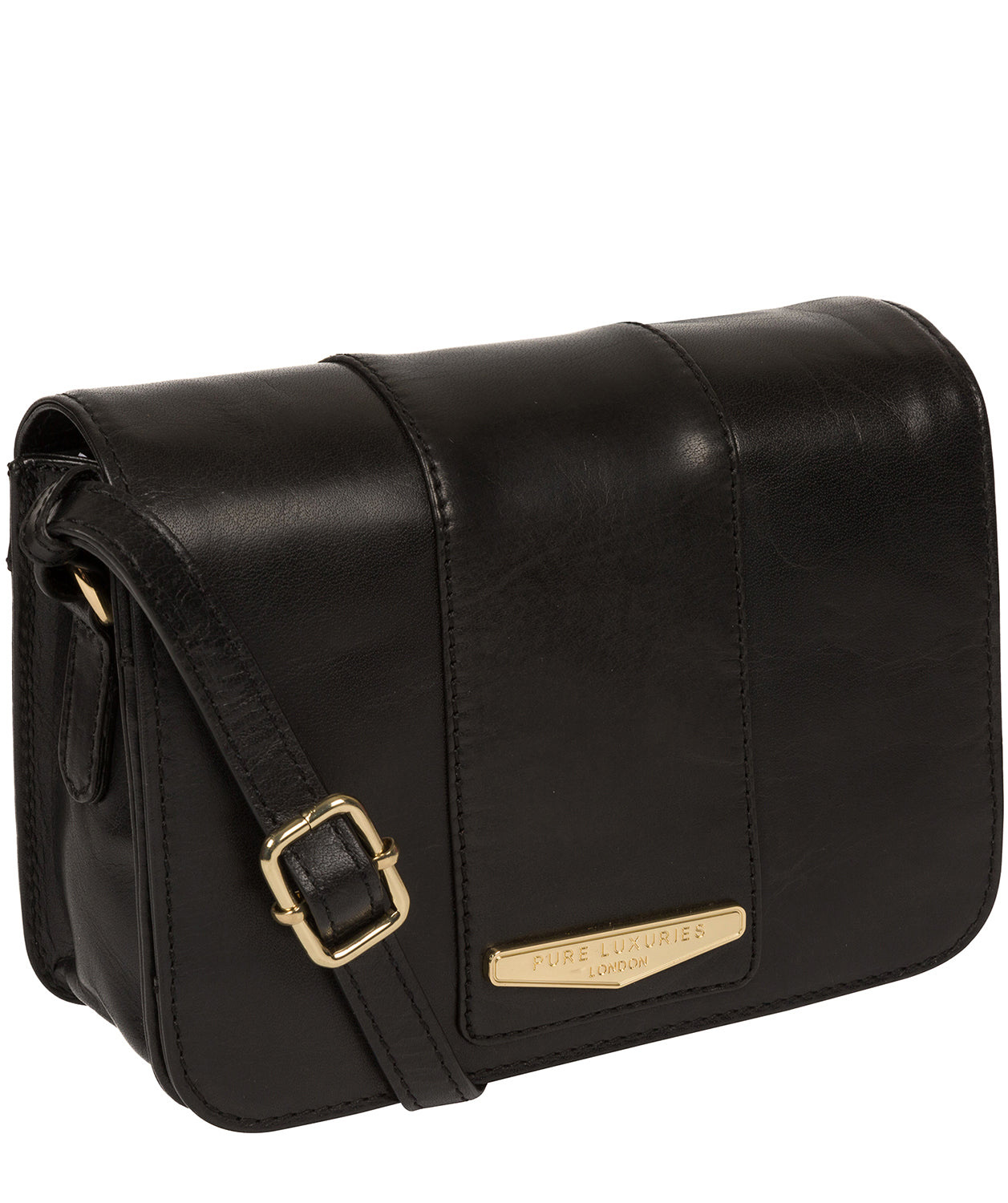 'Rosana' Black Leather Cross Body Bag image 5