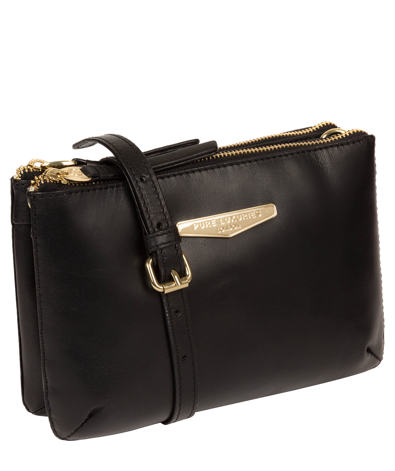 'Gionvanna' Black Leather Cross Body Bag image 5