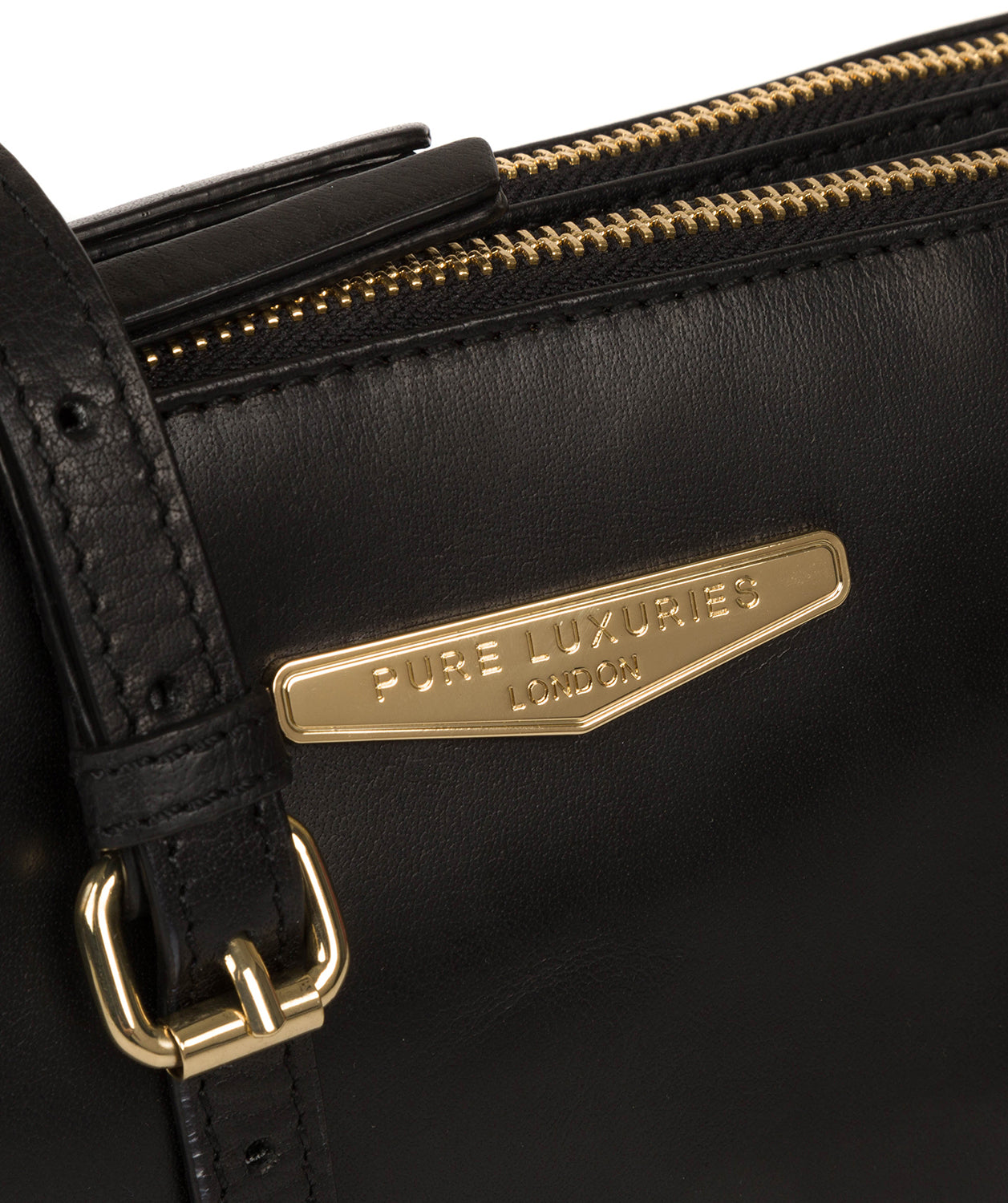 'Gionvanna' Black Leather Cross Body Bag image 6