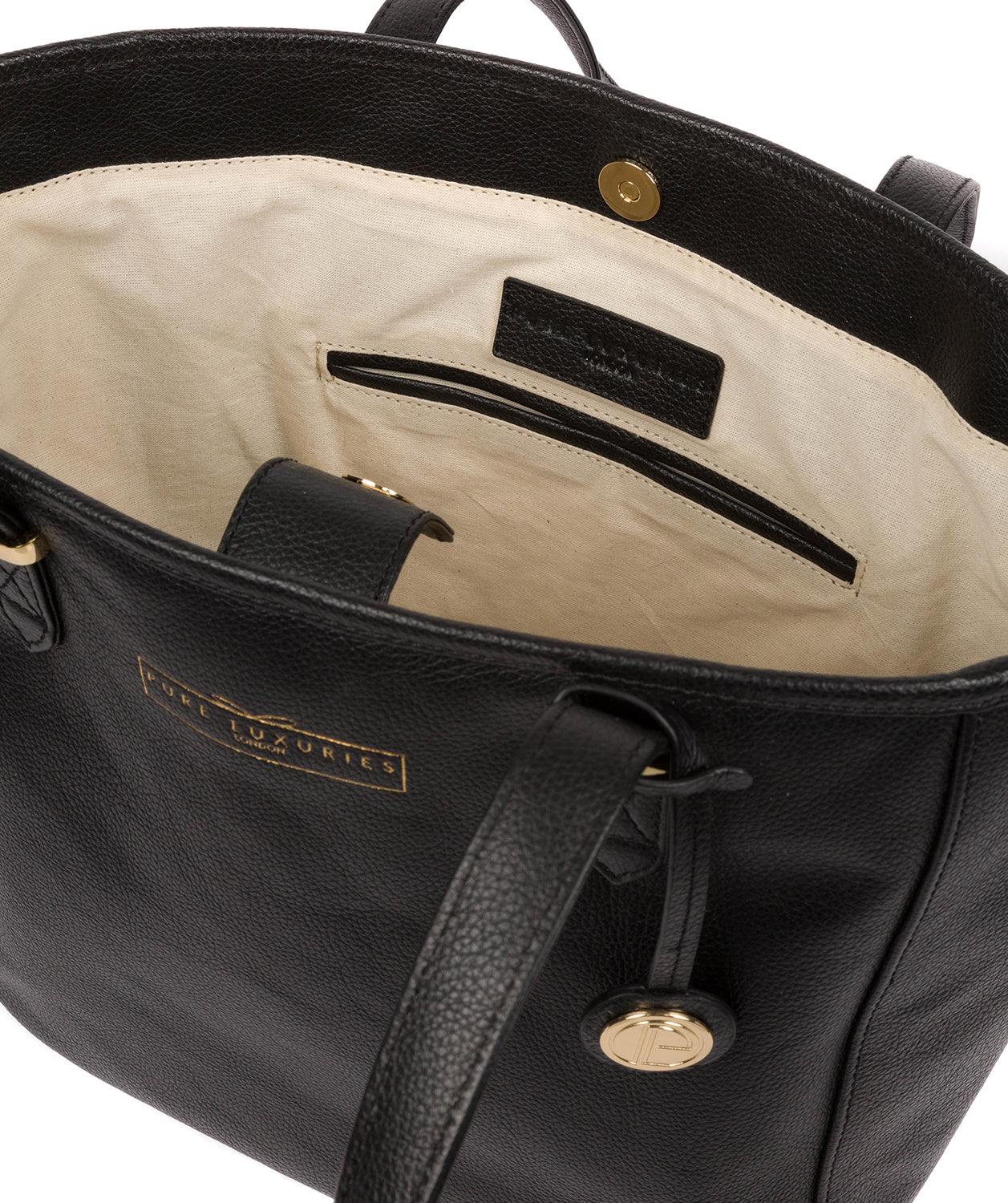 'Sherwood' Black Leather Tote Bag image 4