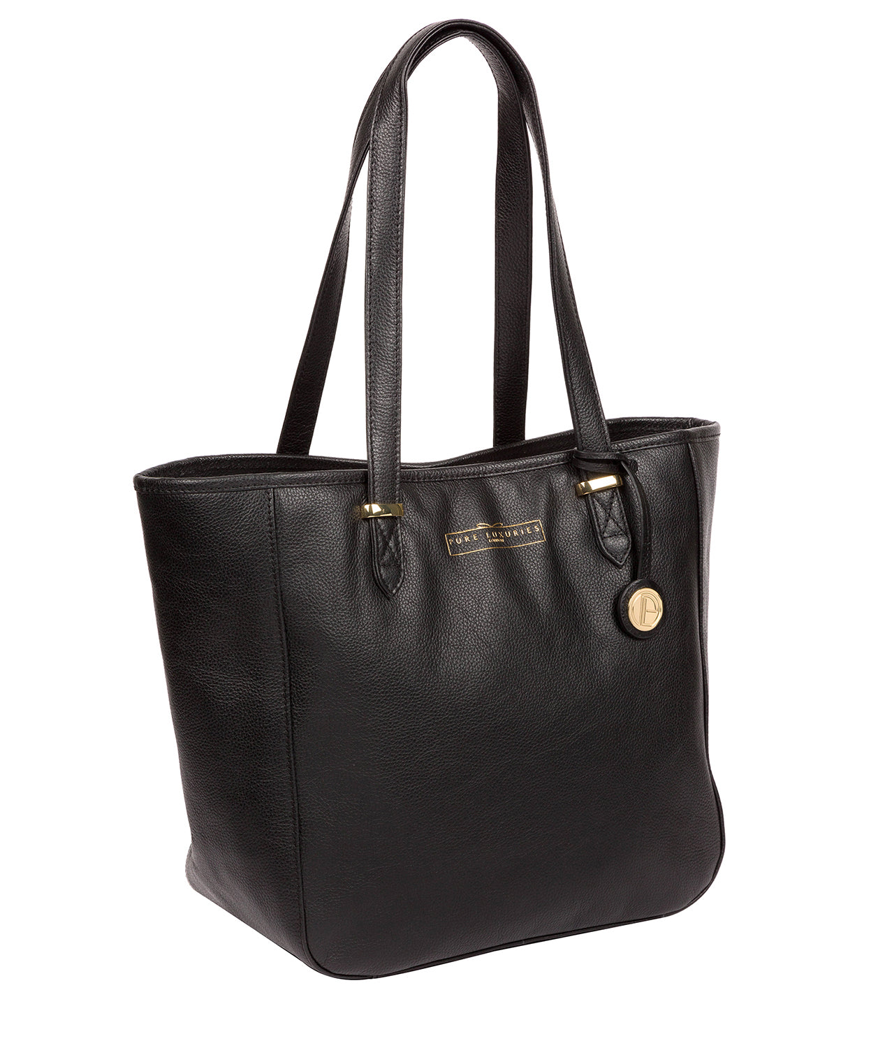 'Sherwood' Black Leather Tote Bag image 5