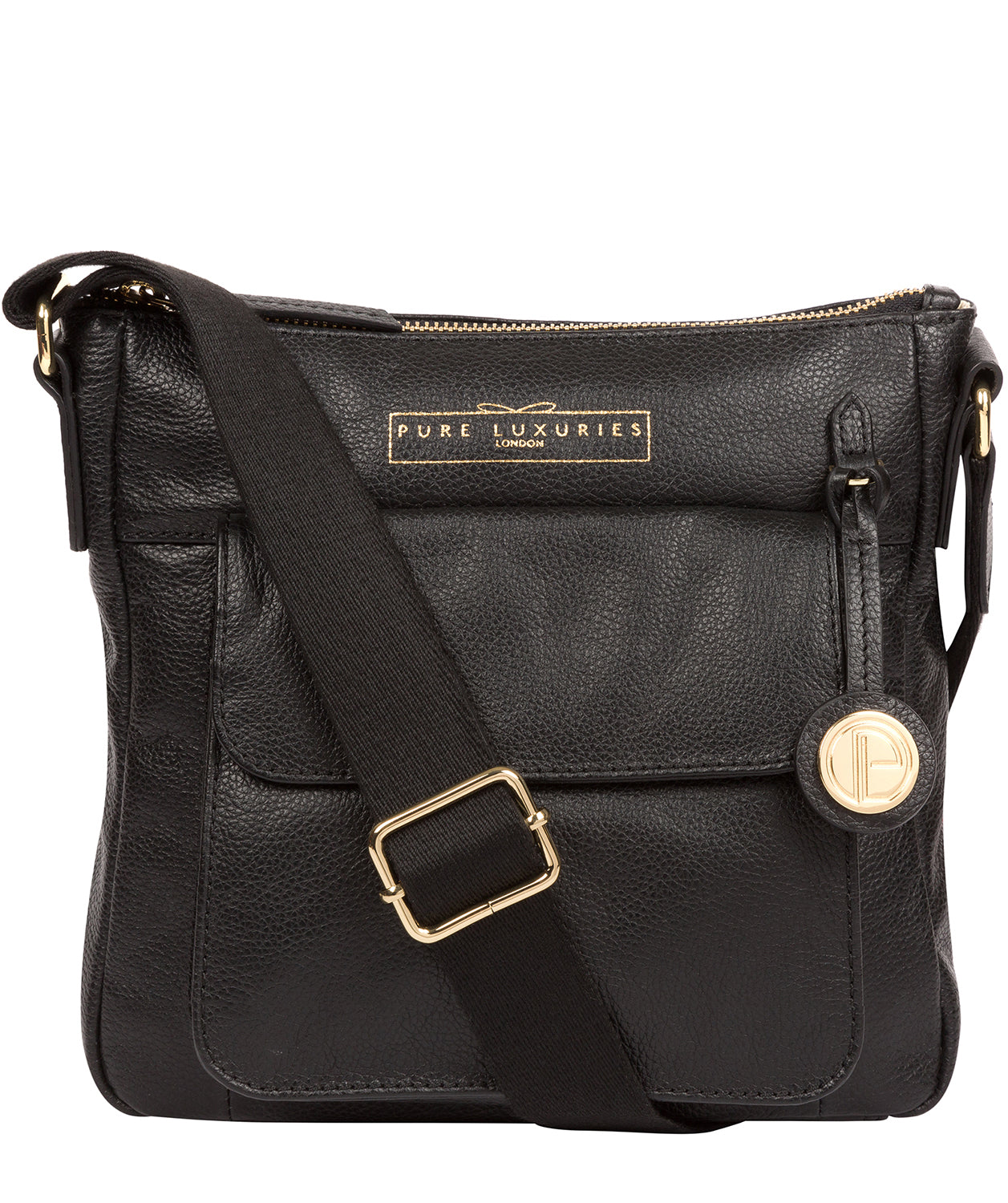 'Rayden' Black Leather Cross Body Bag