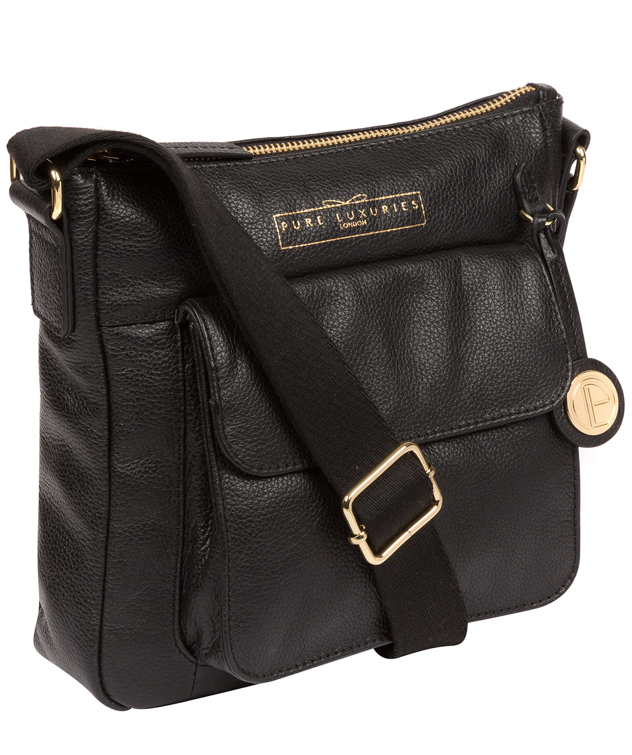 'Rayden' Black Leather Cross Body Bag