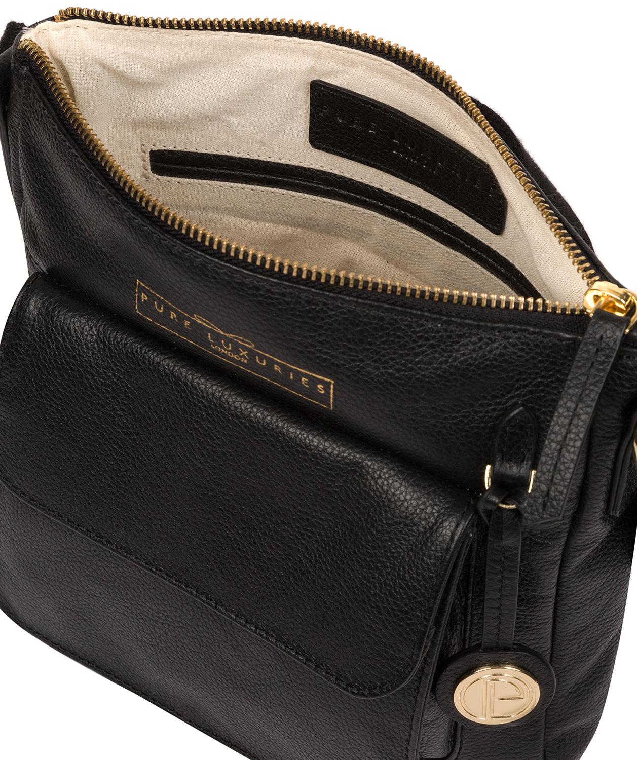 'Rayden' Black Leather Cross Body Bag image 4