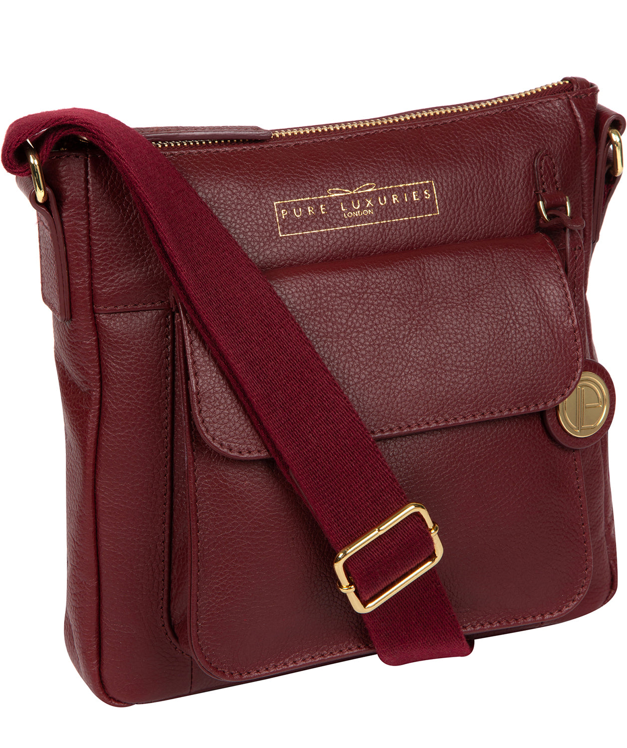 'Rayden' Deep Red Leather Cross Body Bag image 5