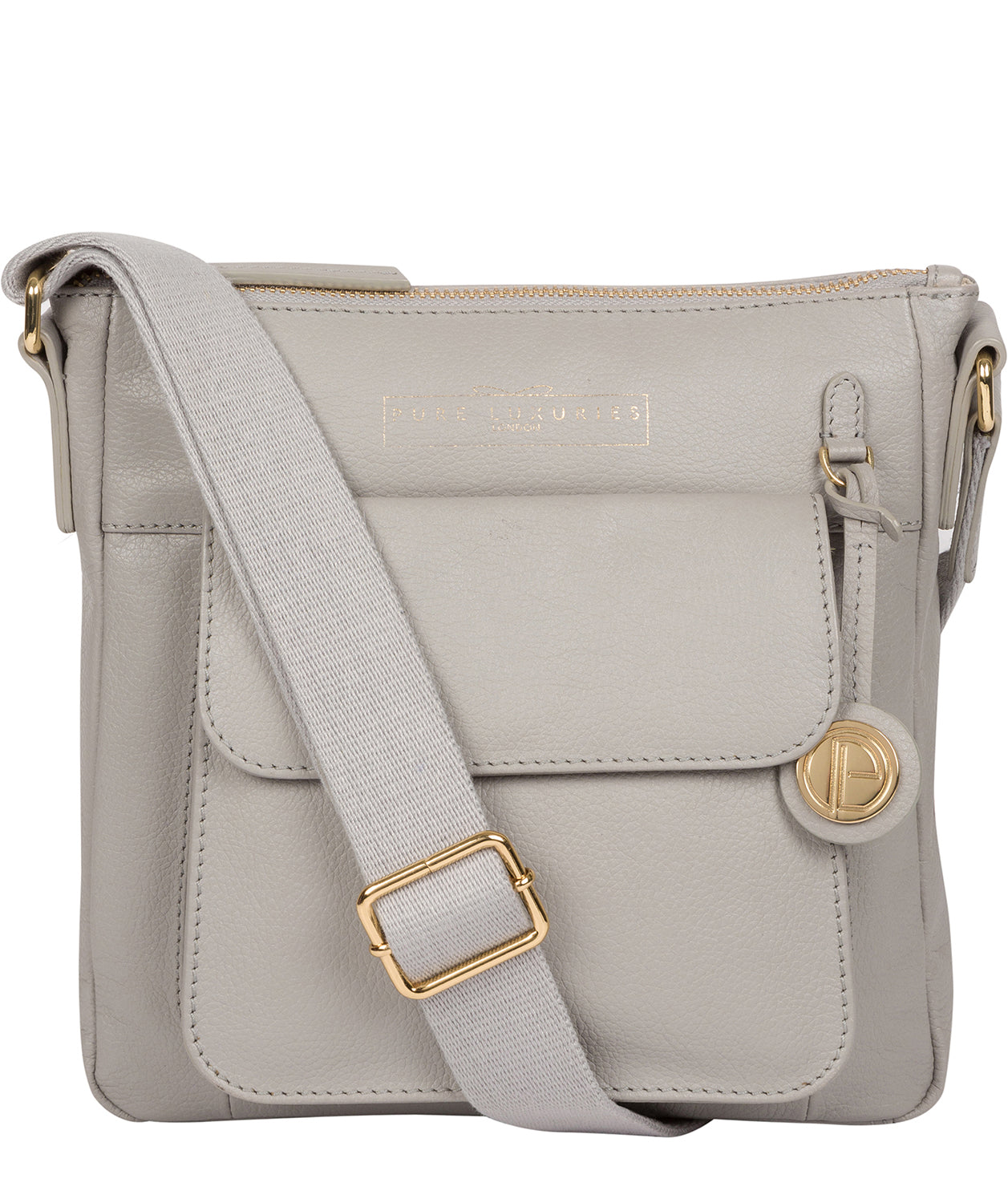 'Rayden' Grey Leather Cross Body Bag image 1