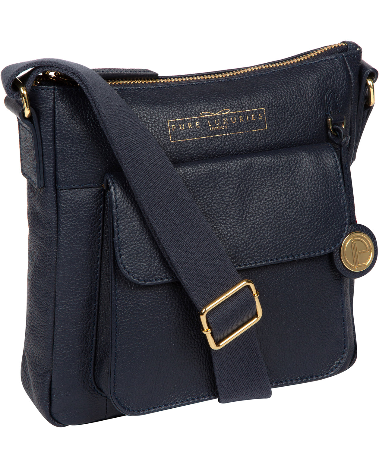 'Rayden' Navy Leather Cross Body Bag image 5