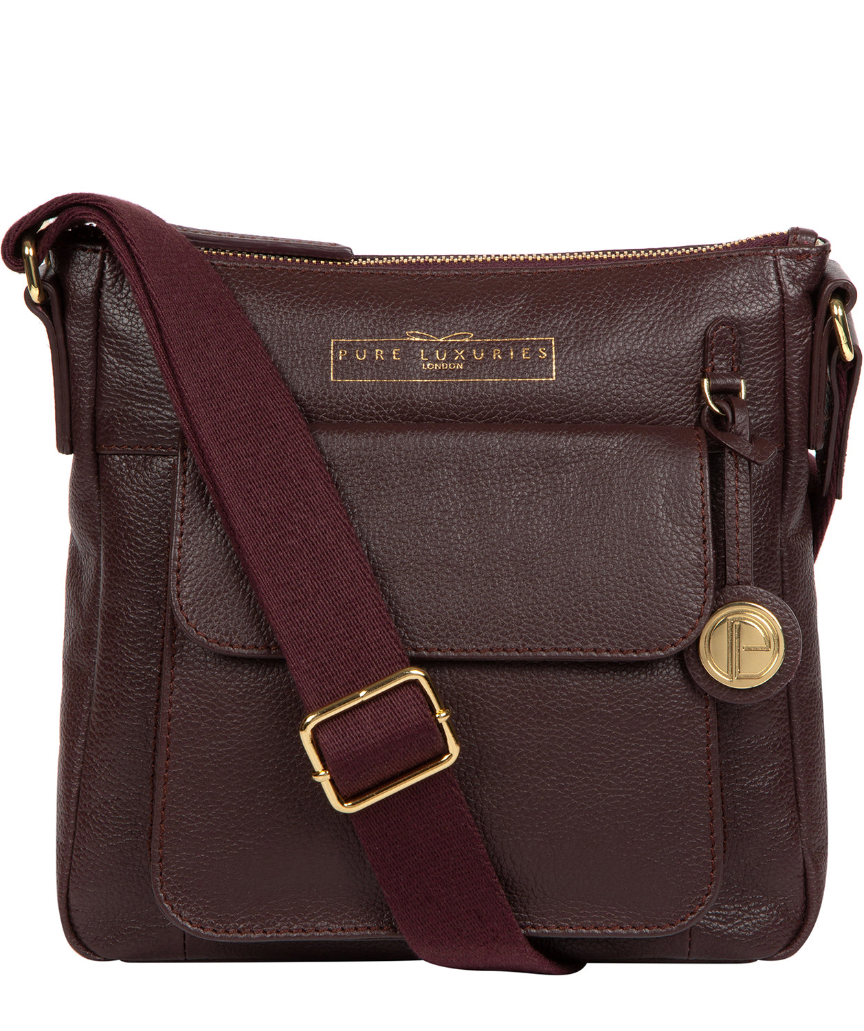 'Rayden' Plum Leather Cross Body Bag image 1