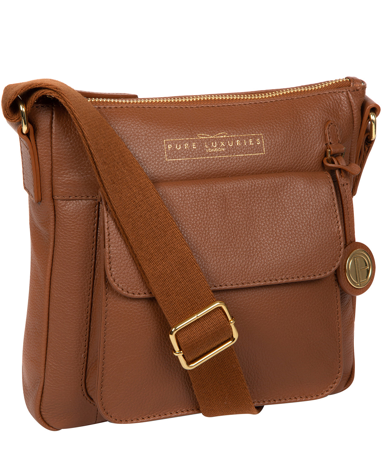 'Rayden' Tan Leather Cross Body Bag image 5