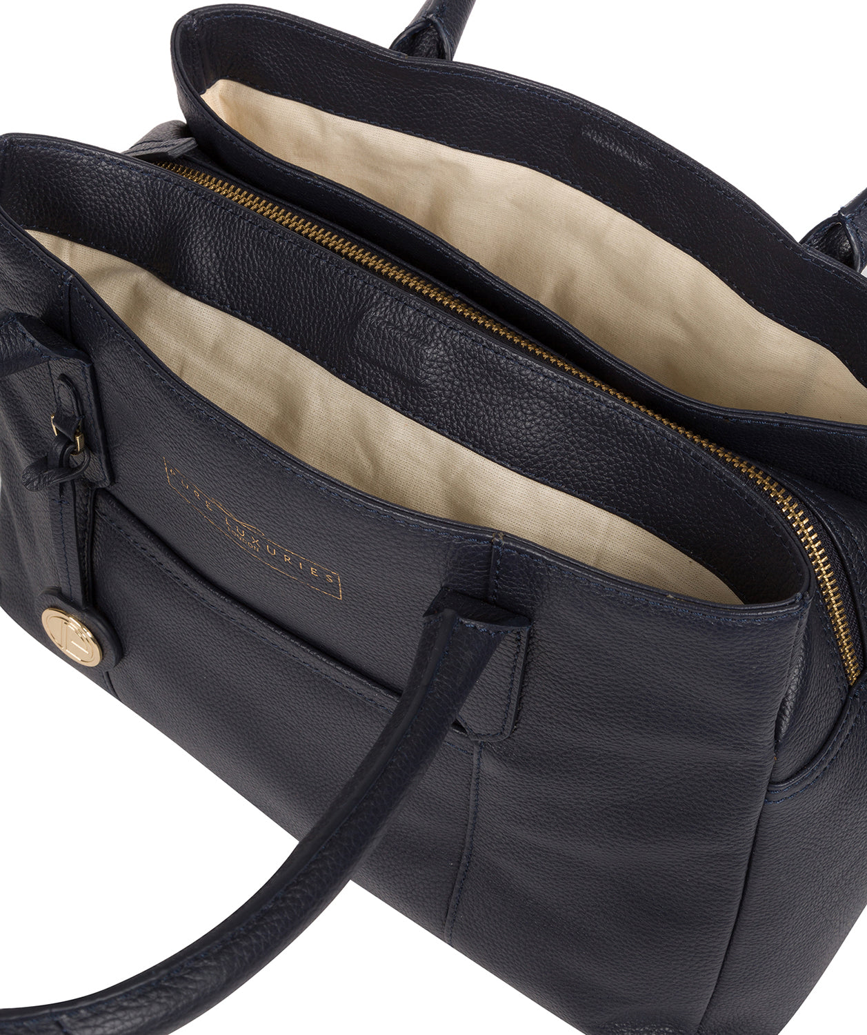 'Chatham' Navy Leather Handbag image 7