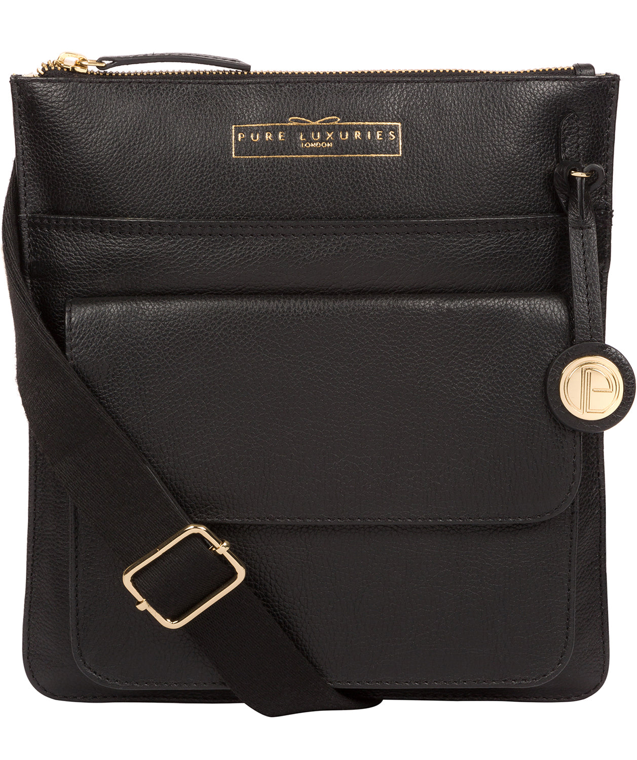 'Langley' Black Leather Cross Body Bag image 1