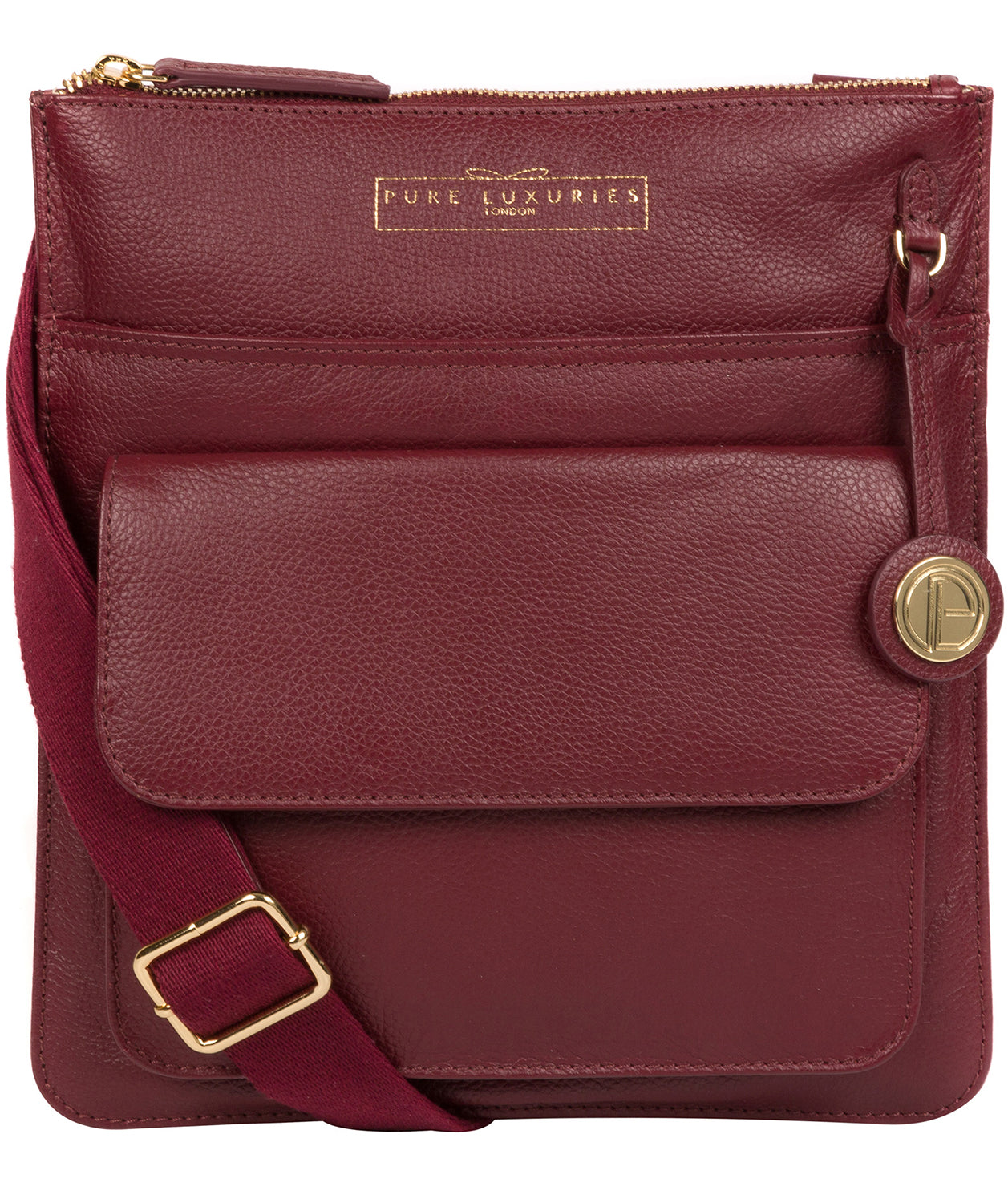 'Langley' Deep Red Leather Cross Body Bag image 1