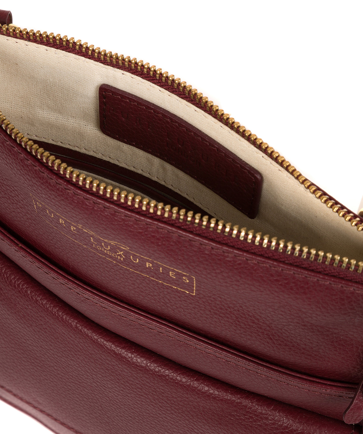 'Langley' Deep Red Leather Cross Body Bag image 4