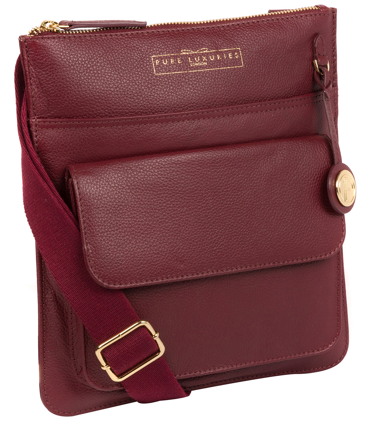 'Langley' Deep Red Leather Cross Body Bag image 5