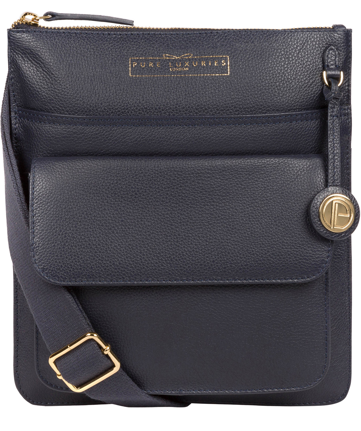 'Langley' Navy Leather Cross Body Bag image 1