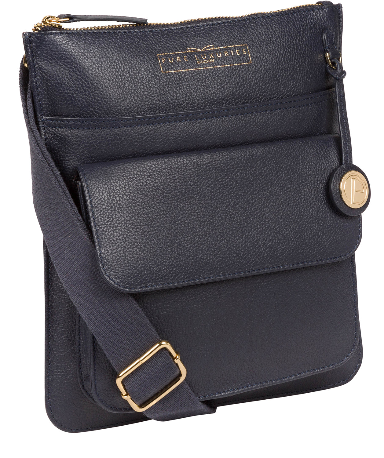 'Langley' Navy Leather Cross Body Bag