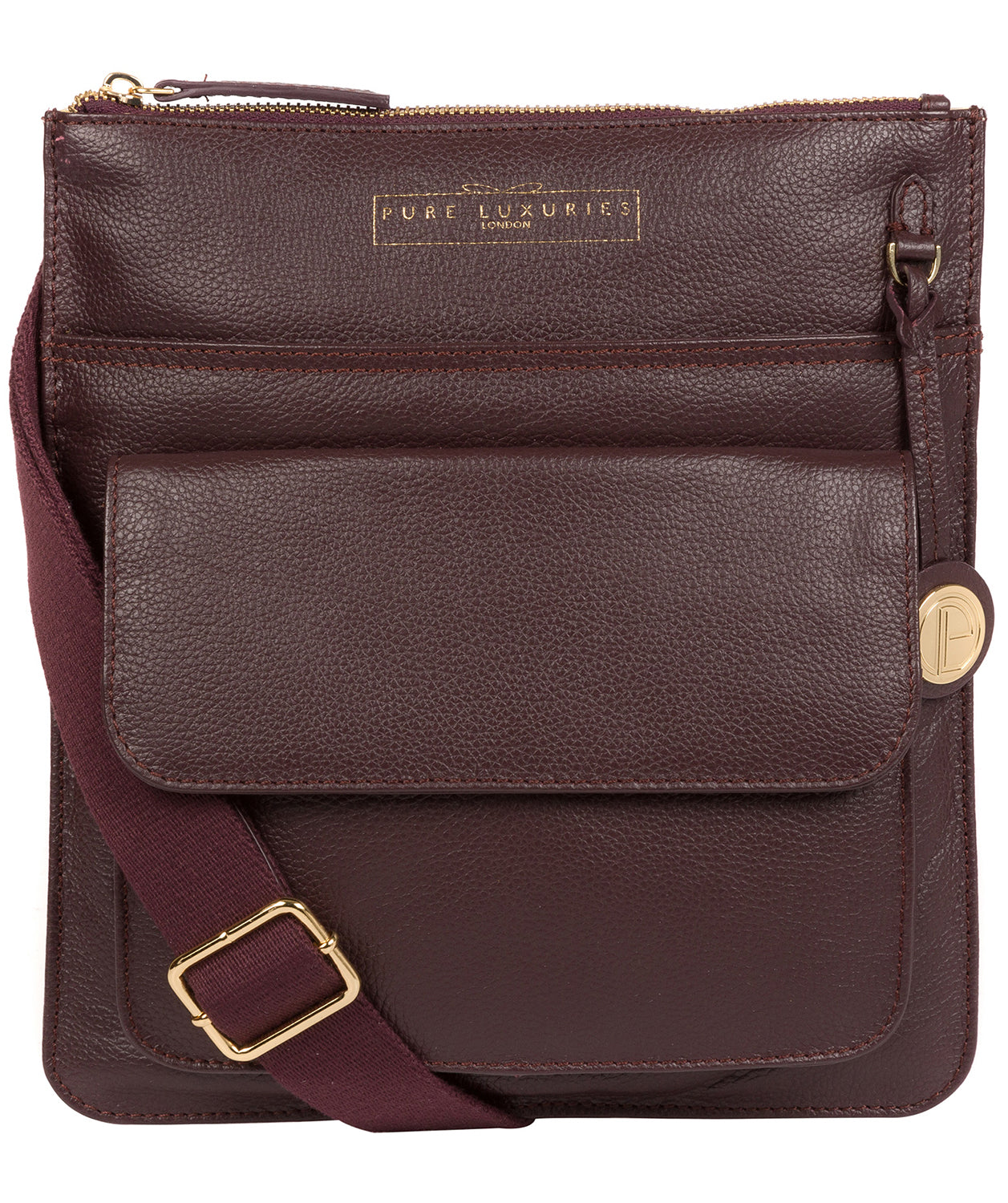 'Langley' Plum Leather Cross Body Bag image 1