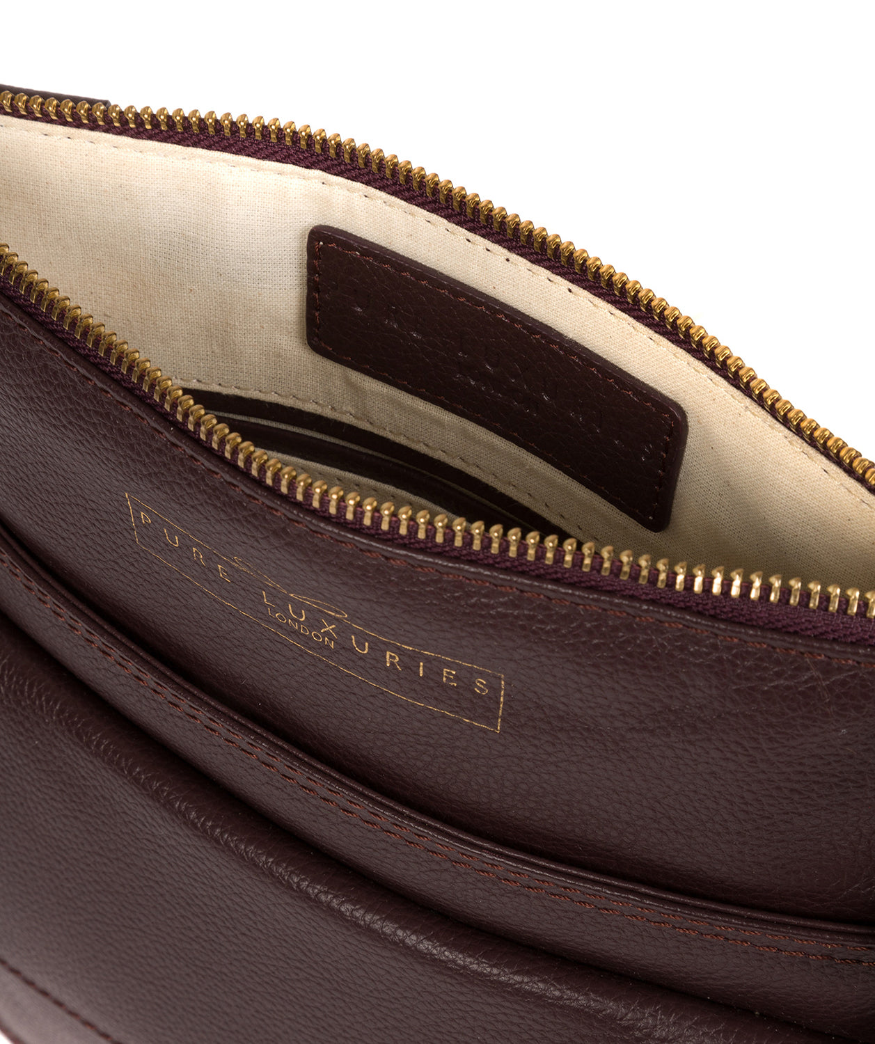 'Langley' Plum Leather Cross Body Bag image 4