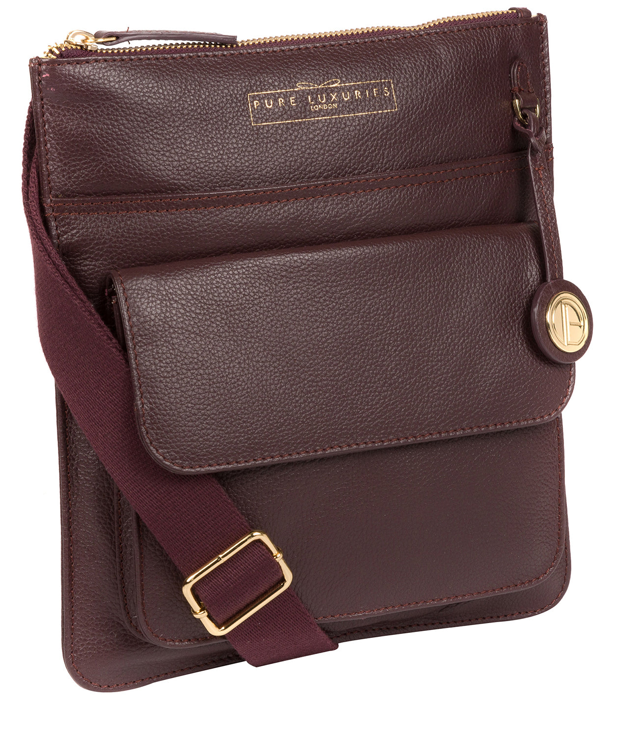 'Langley' Plum Leather Cross Body Bag image 5