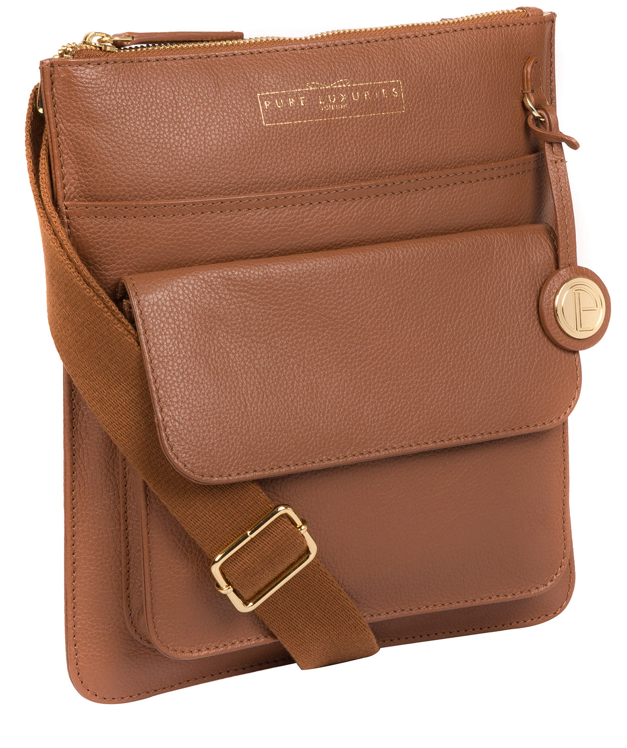 'Langley' Tan Leather Cross Body Bag image 5