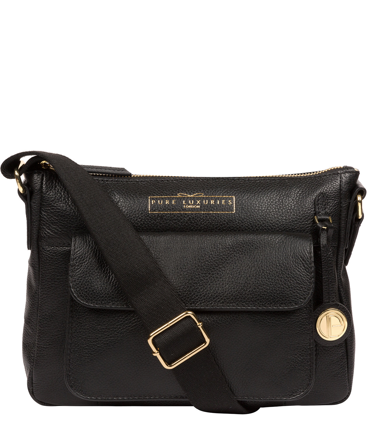 'Tindall' Black Leather Shoulder Bag image 1