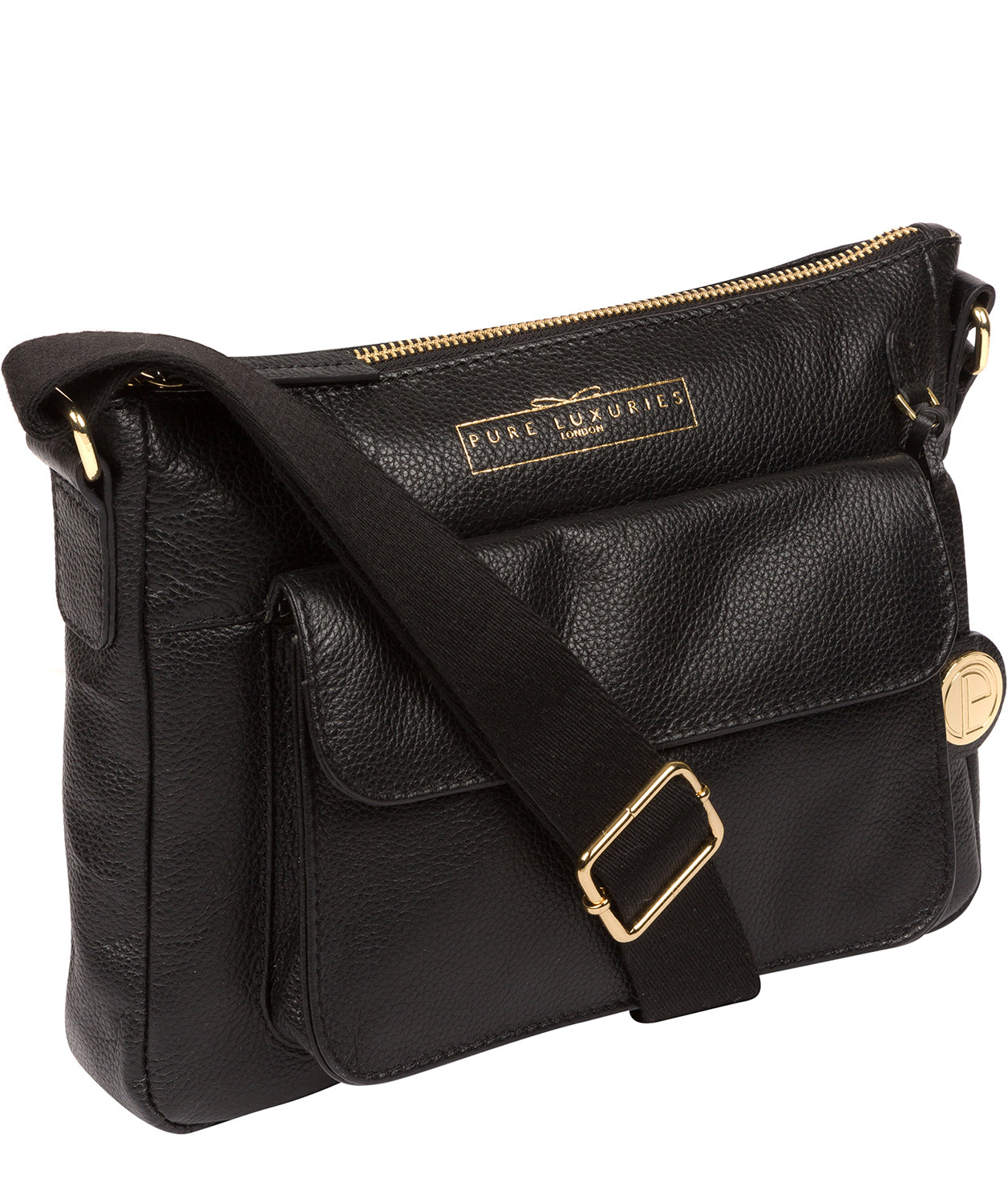 'Tindall' Black Leather Shoulder Bag image 5