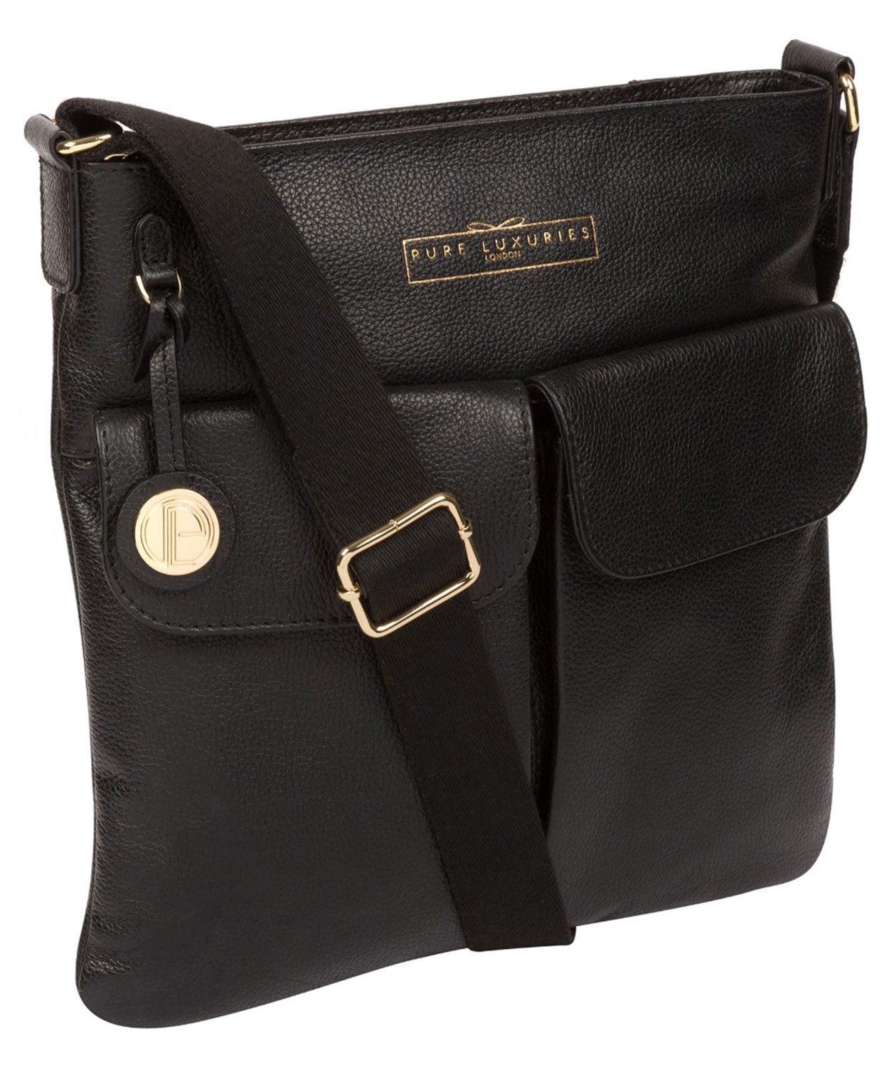 'Soames' Black Leather Cross Body Bag