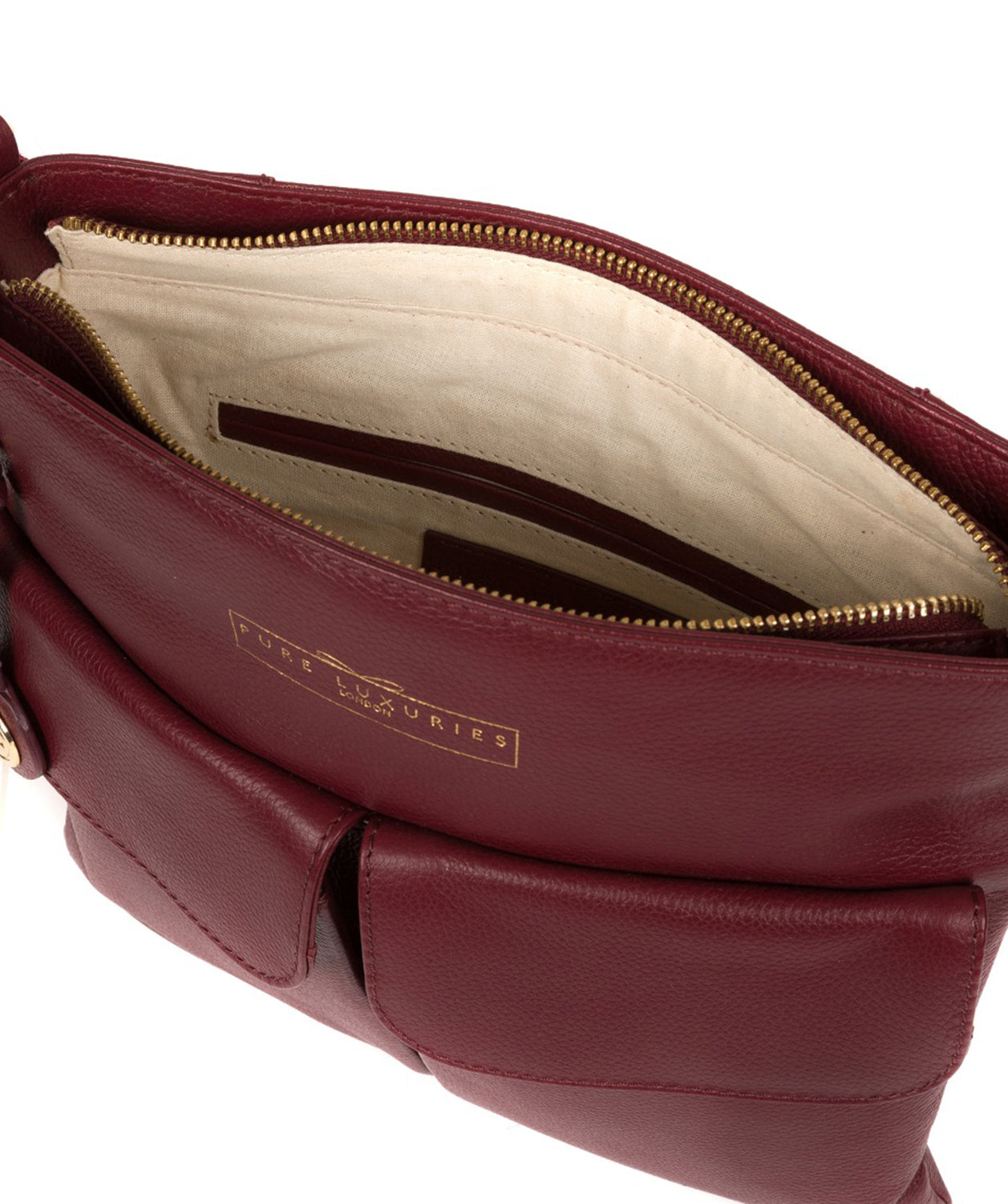 'Soames' Deep Red Leather Cross Body Bag