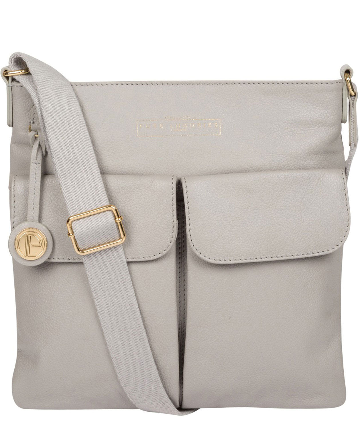 'Soames' Grey Leather Cross Body Bag