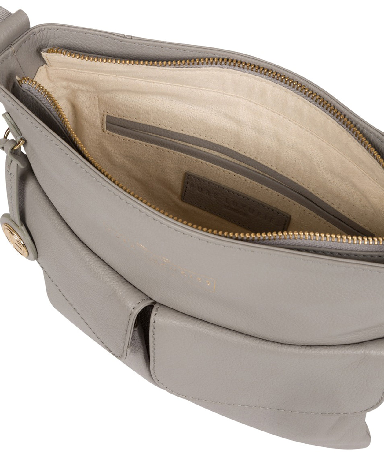 'Soames' Grey Leather Cross Body Bag