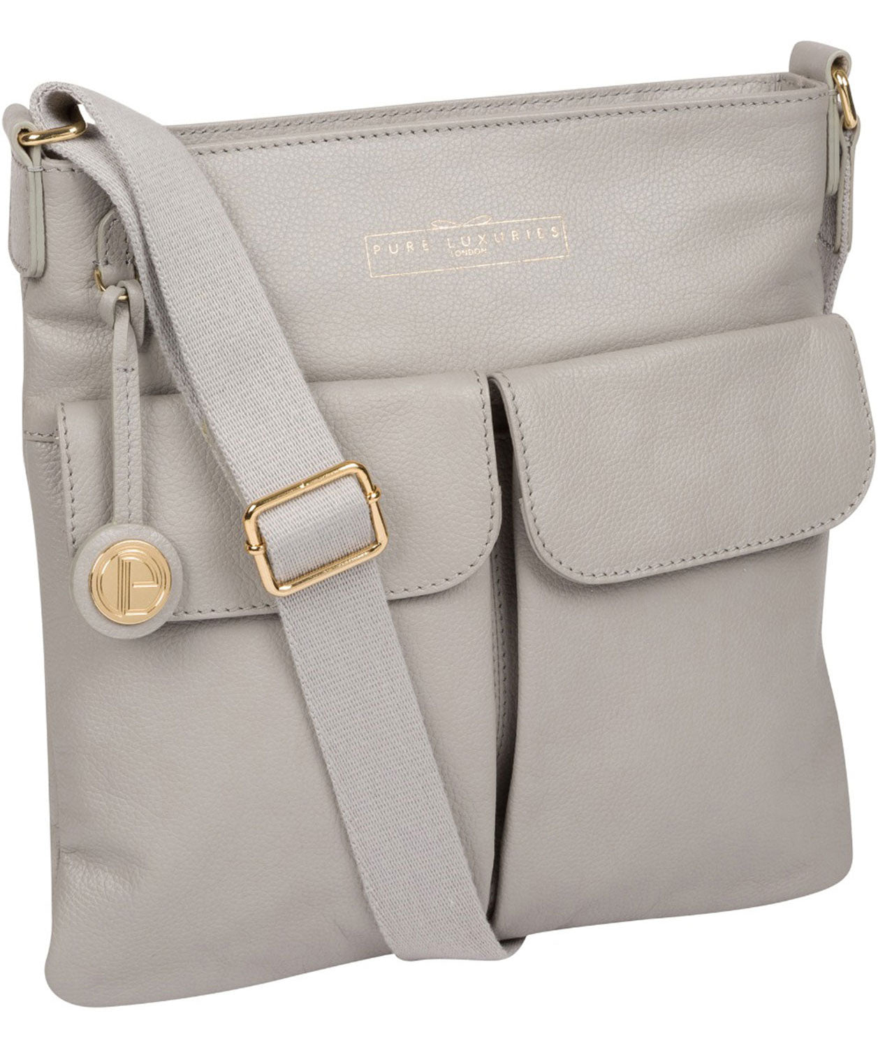 'Soames' Grey Leather Cross Body Bag