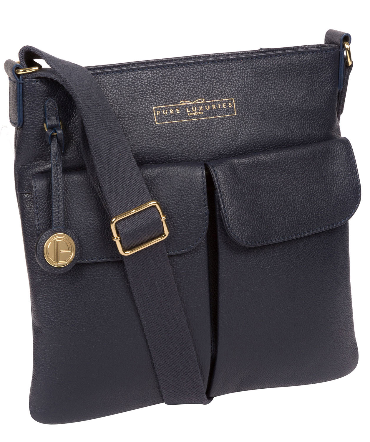 'Soames' Navy Leather Cross Body Bag