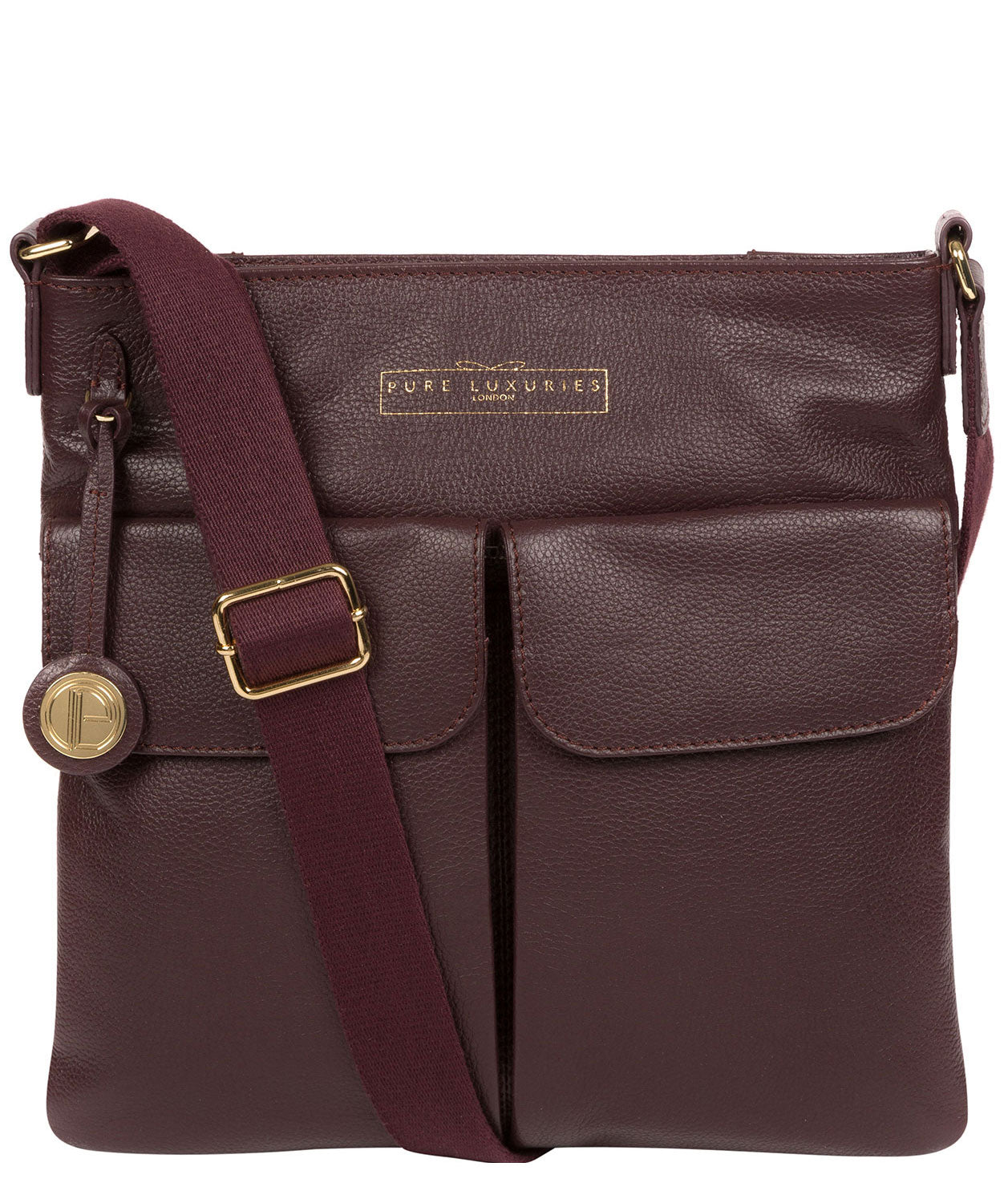 'Soames' Plum Leather Cross Body Bag