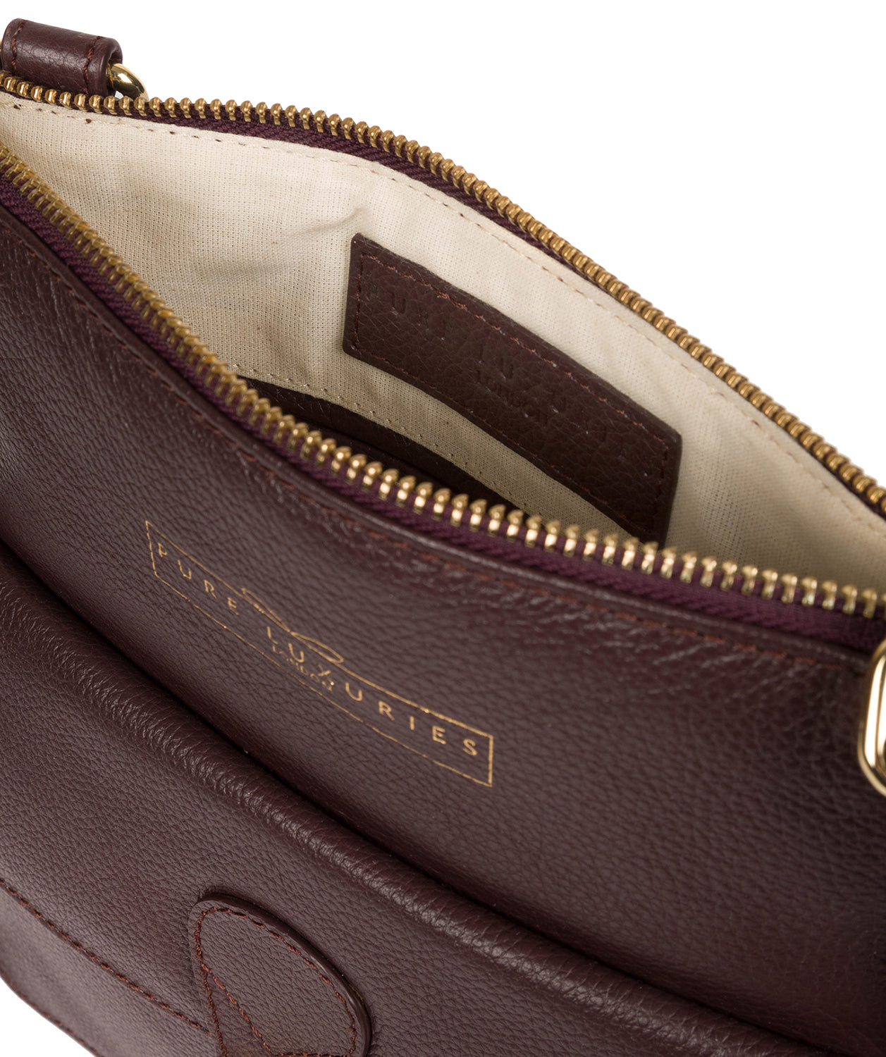 'Kenley' Plum Leather Cross Body Bag image 4