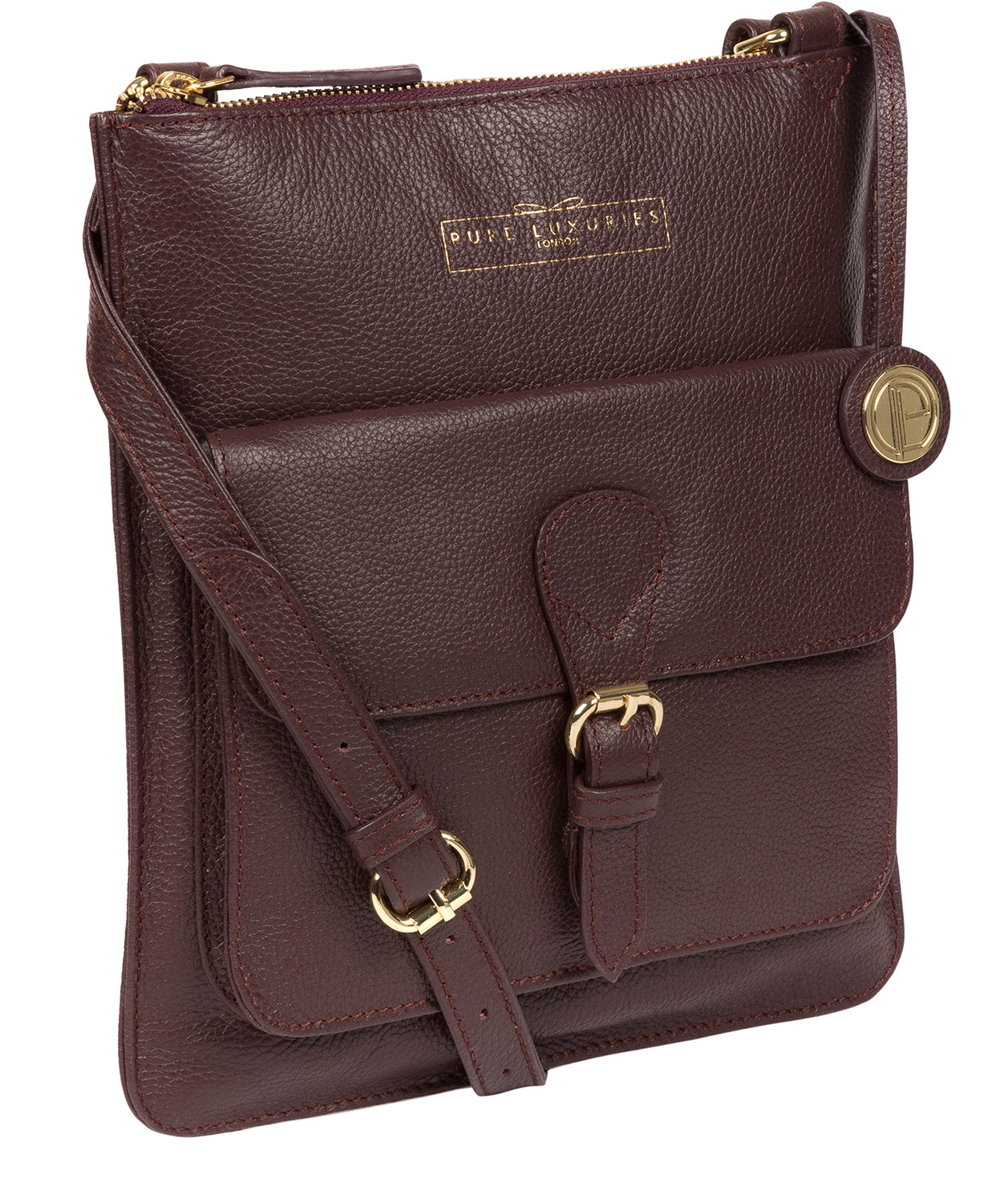 'Kenley' Plum Leather Cross Body Bag image 5