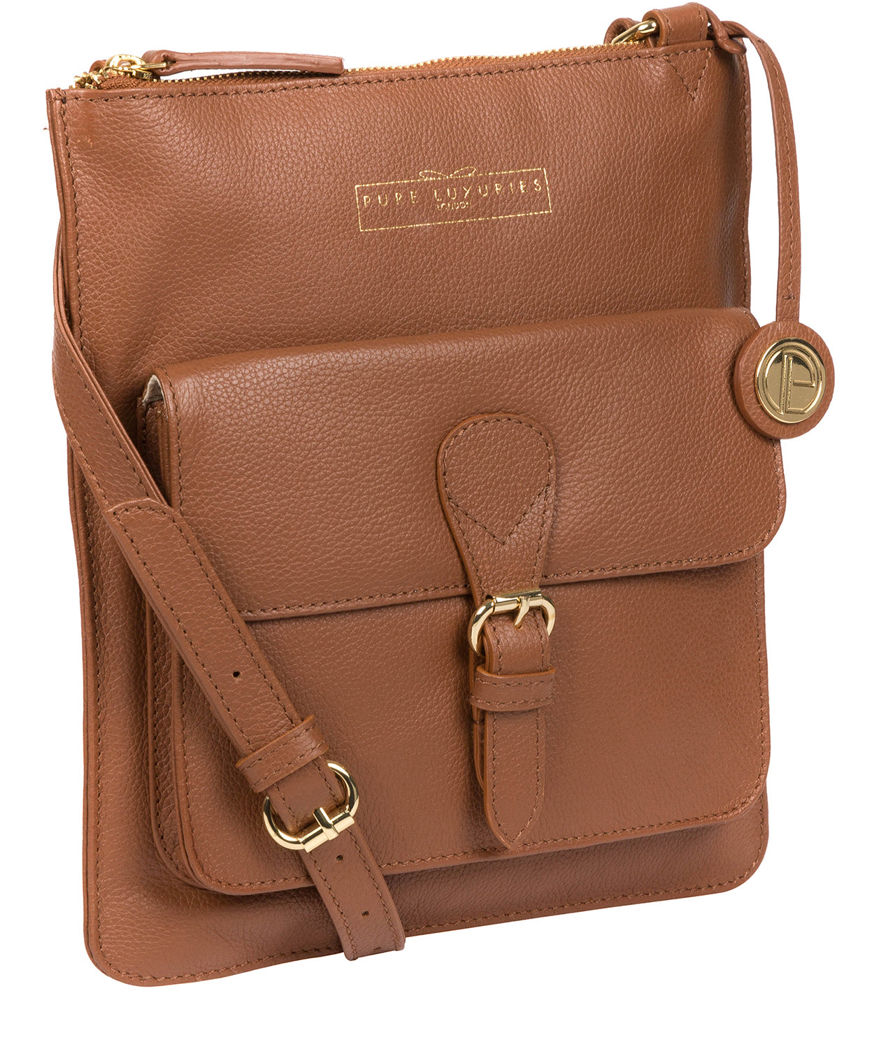 'Kenley' Tan Leather Cross Body Bag image 5