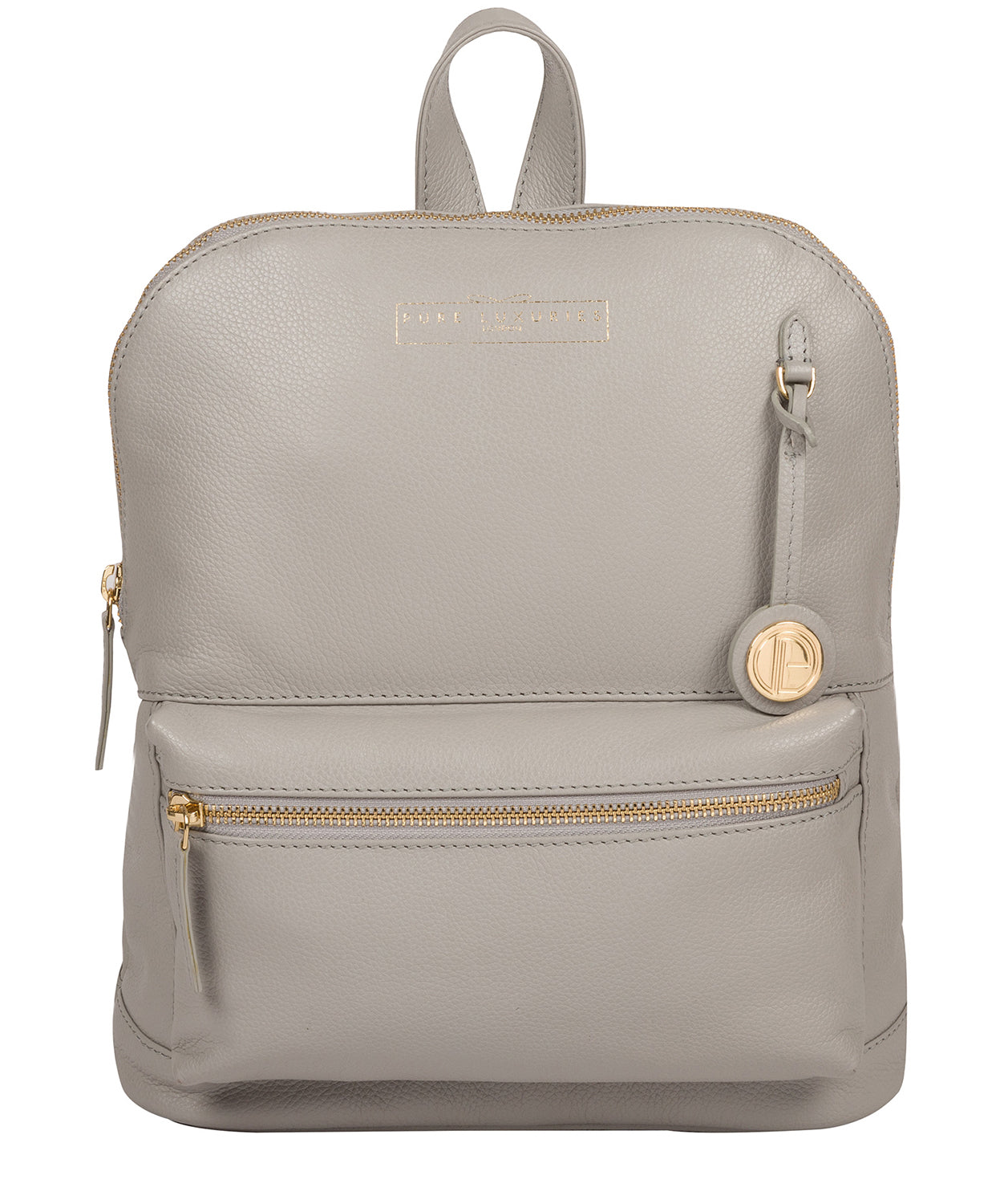 Grey Leather Backpack Kinsely by Pure Luxuries