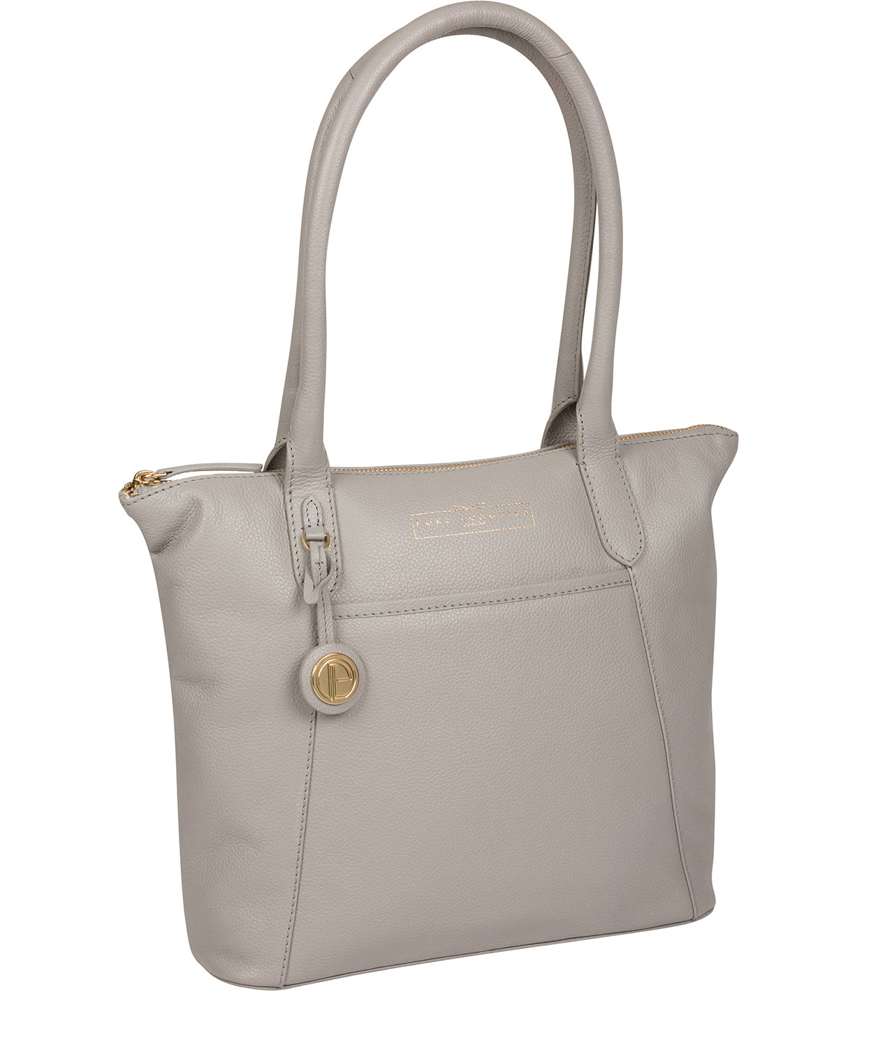 'Atherton' Grey Leather Tote Bag image 5