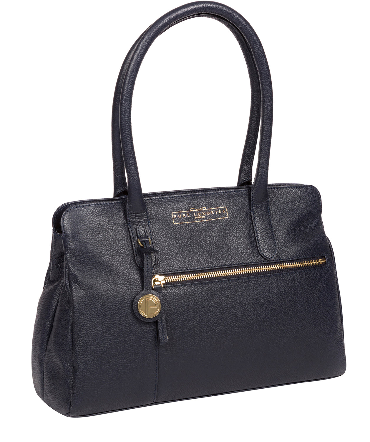 'Darby' Navy Leather Handbag image 5