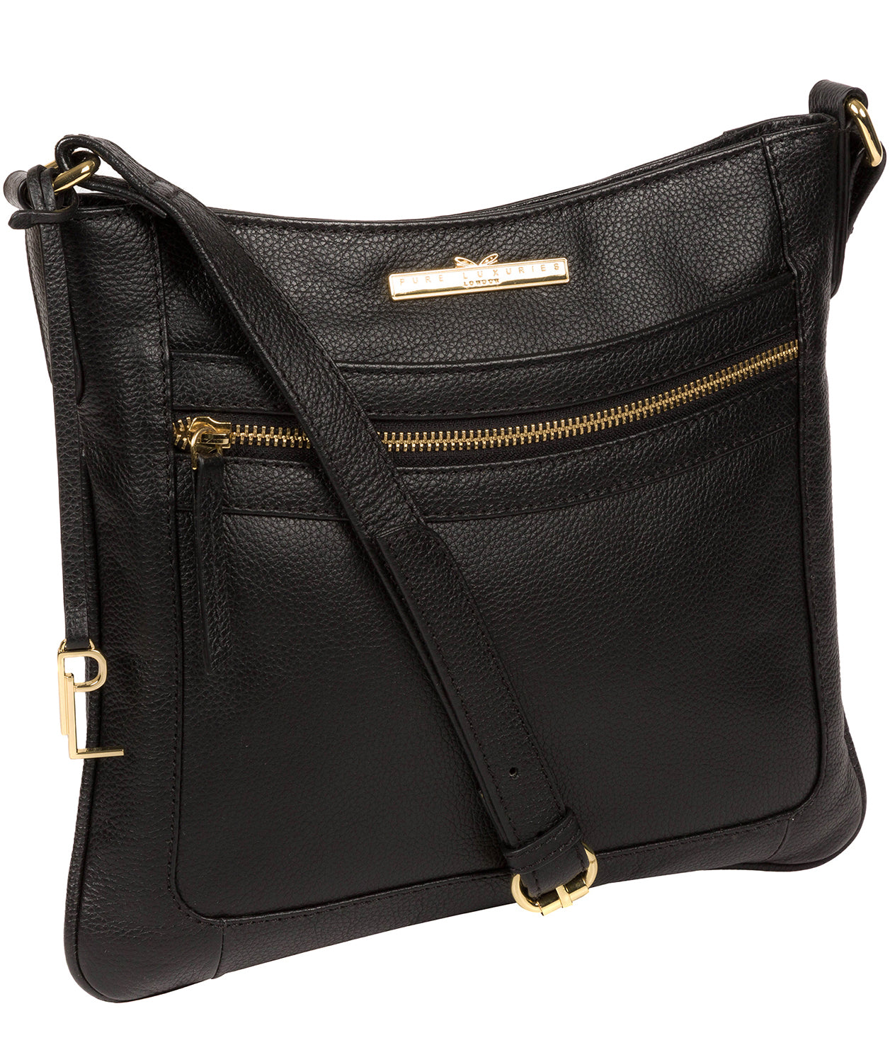 'Lewes' Black Leather Cross Body Bag image 5