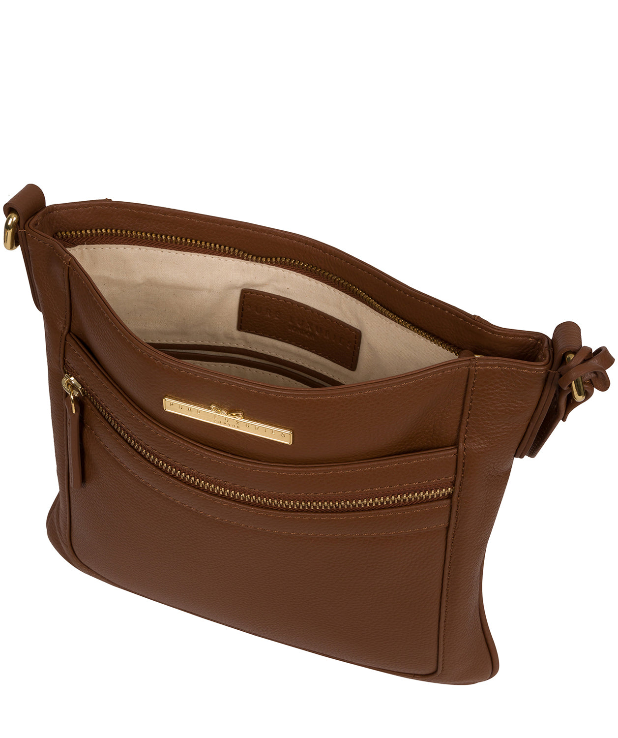 'Lewes' Tan Leather Cross Body Bag