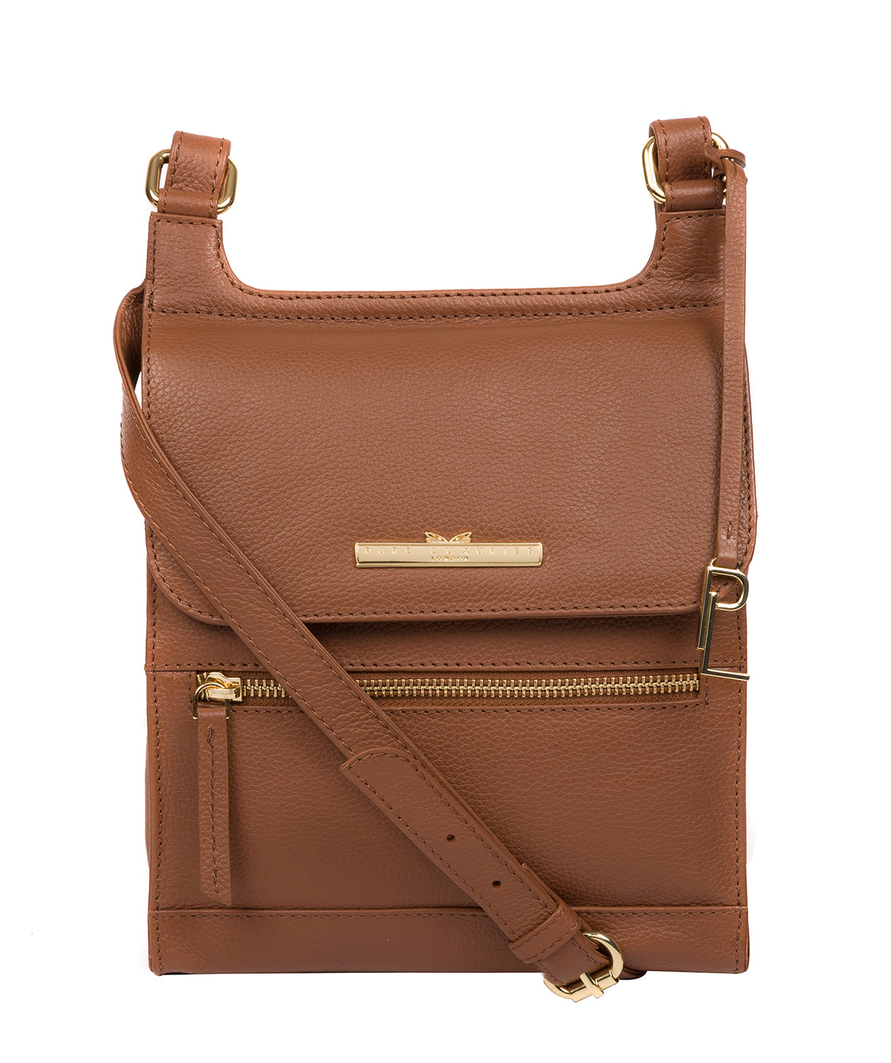 'Kempston' Tan Leather Cross Body Bag