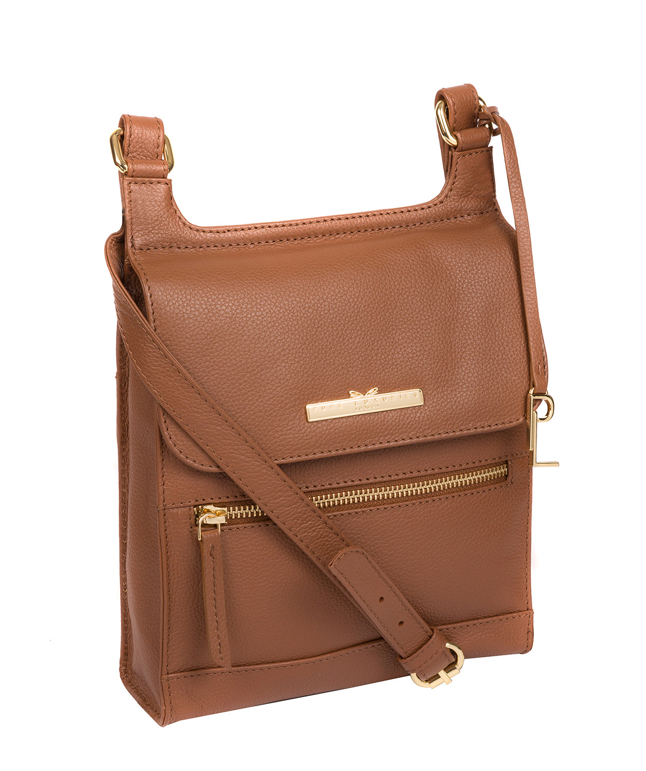 'Kempston' Tan Leather Cross Body Bag