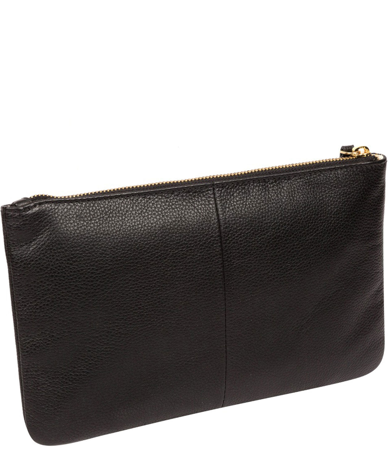 'Arlesey' Black Leather Clutch Bag