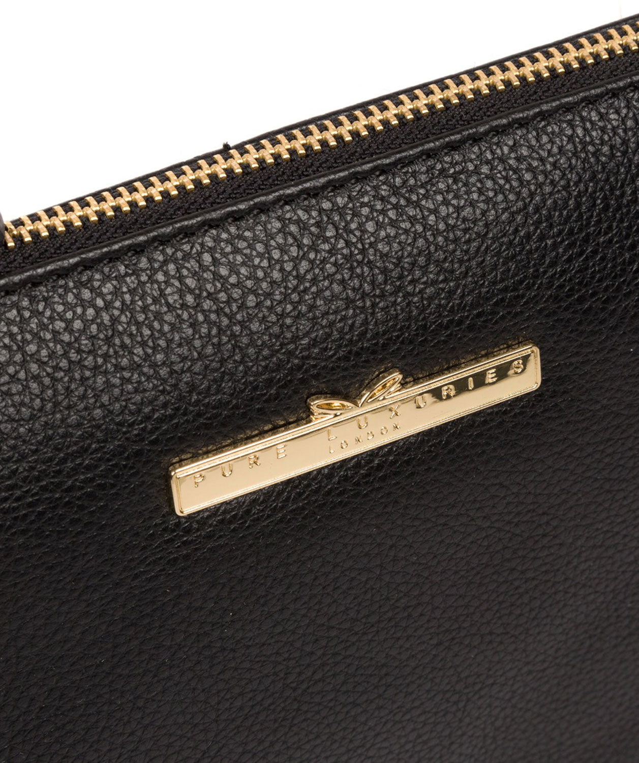 'Arlesey' Black Leather Clutch Bag