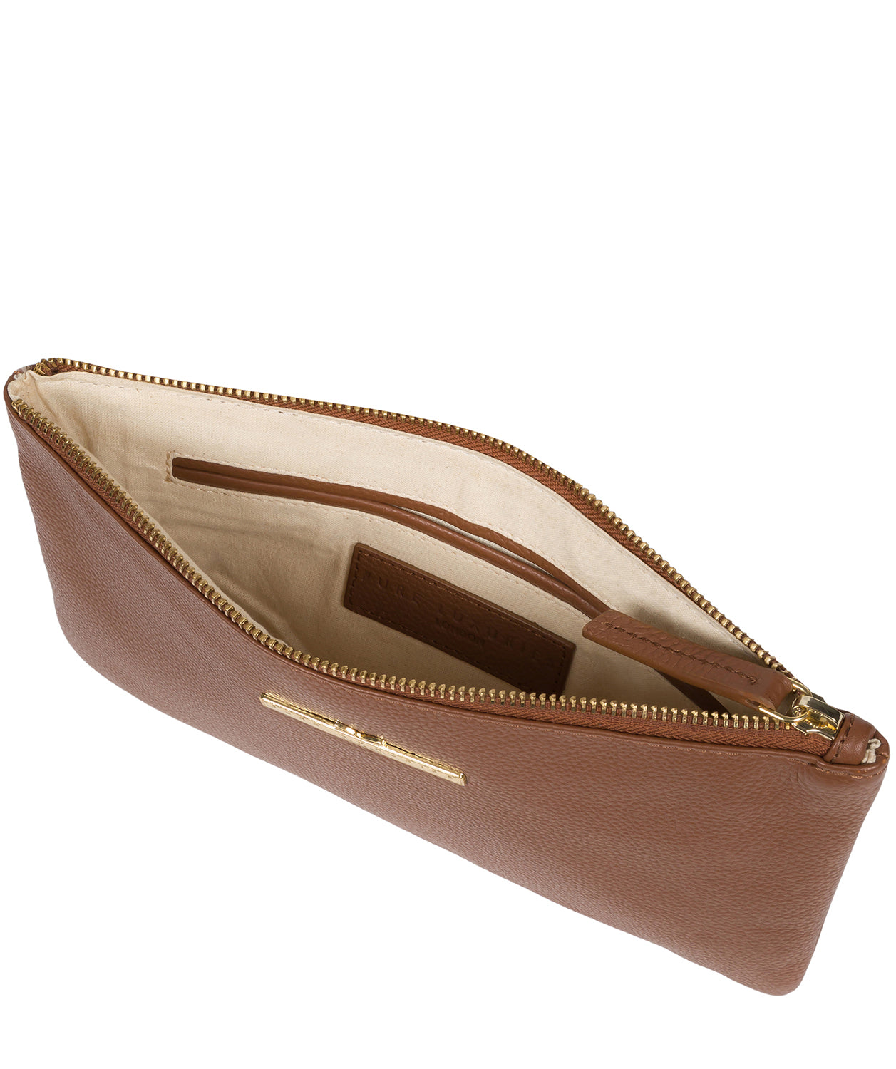 'Arlesey' Tan Leather Clutch Bag