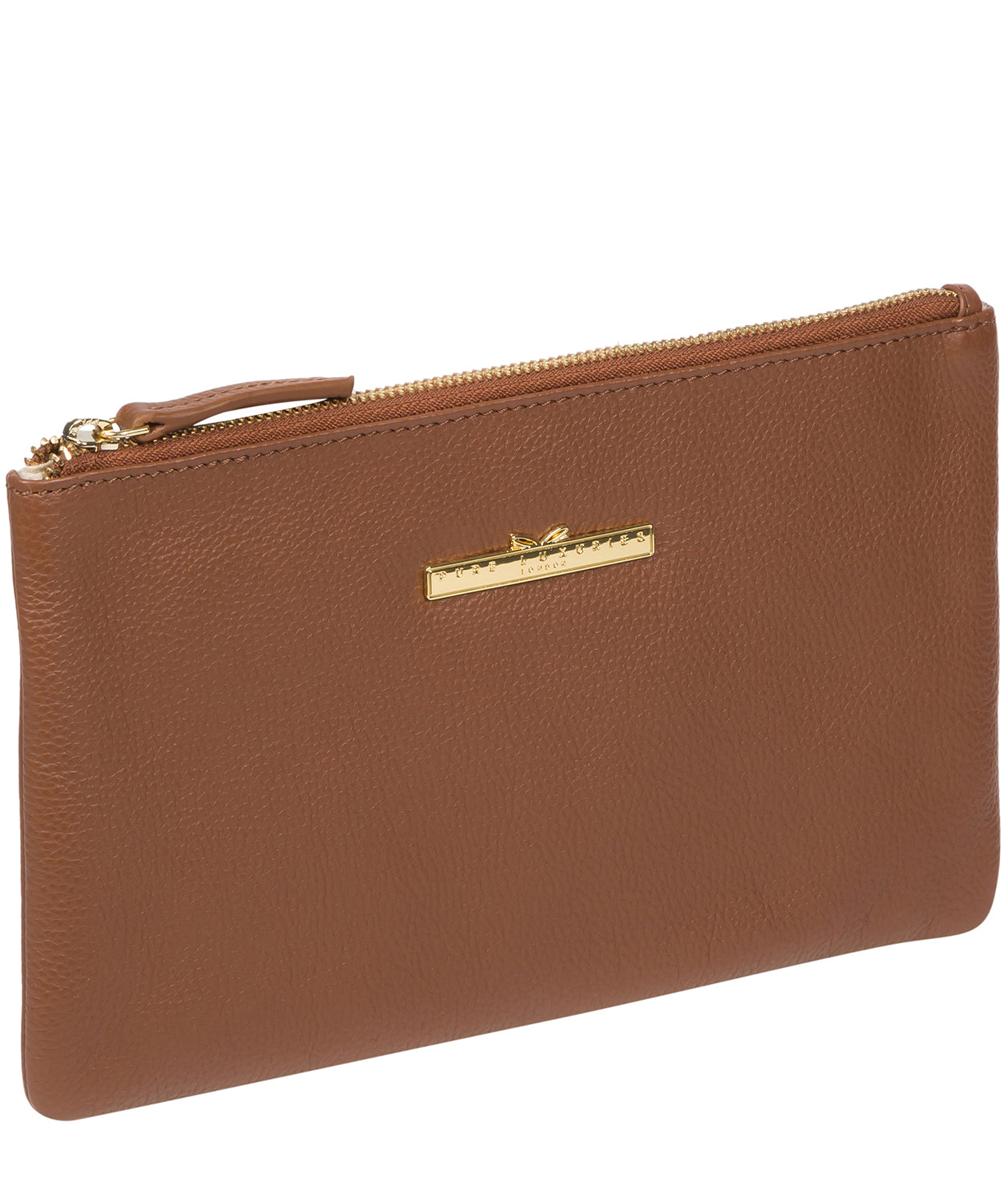 'Arlesey' Tan Leather Clutch Bag